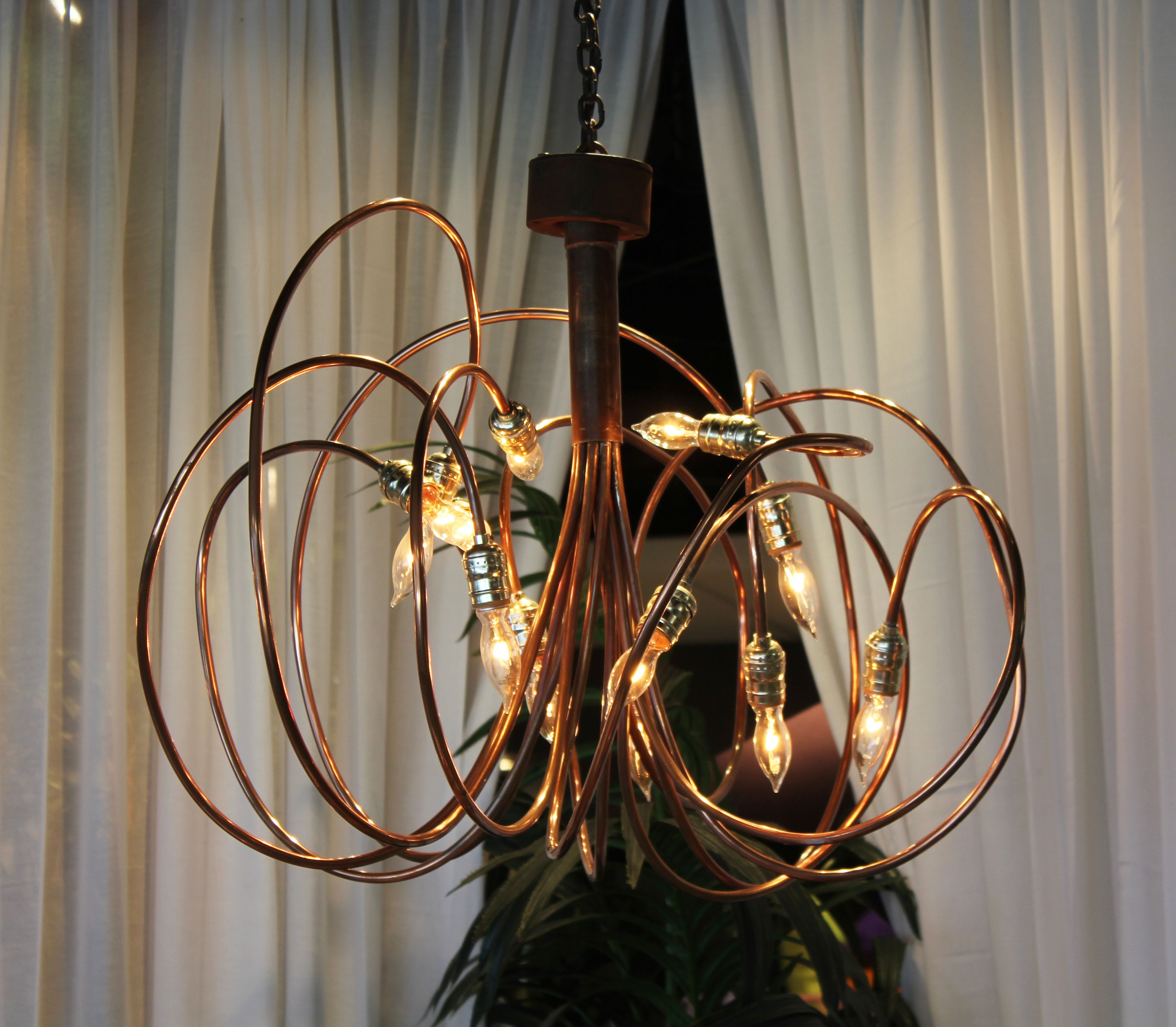 3 Copper Brass Chandelier Town Country Event Rentals In Copper Chandeliers (Photo 9 of 12)