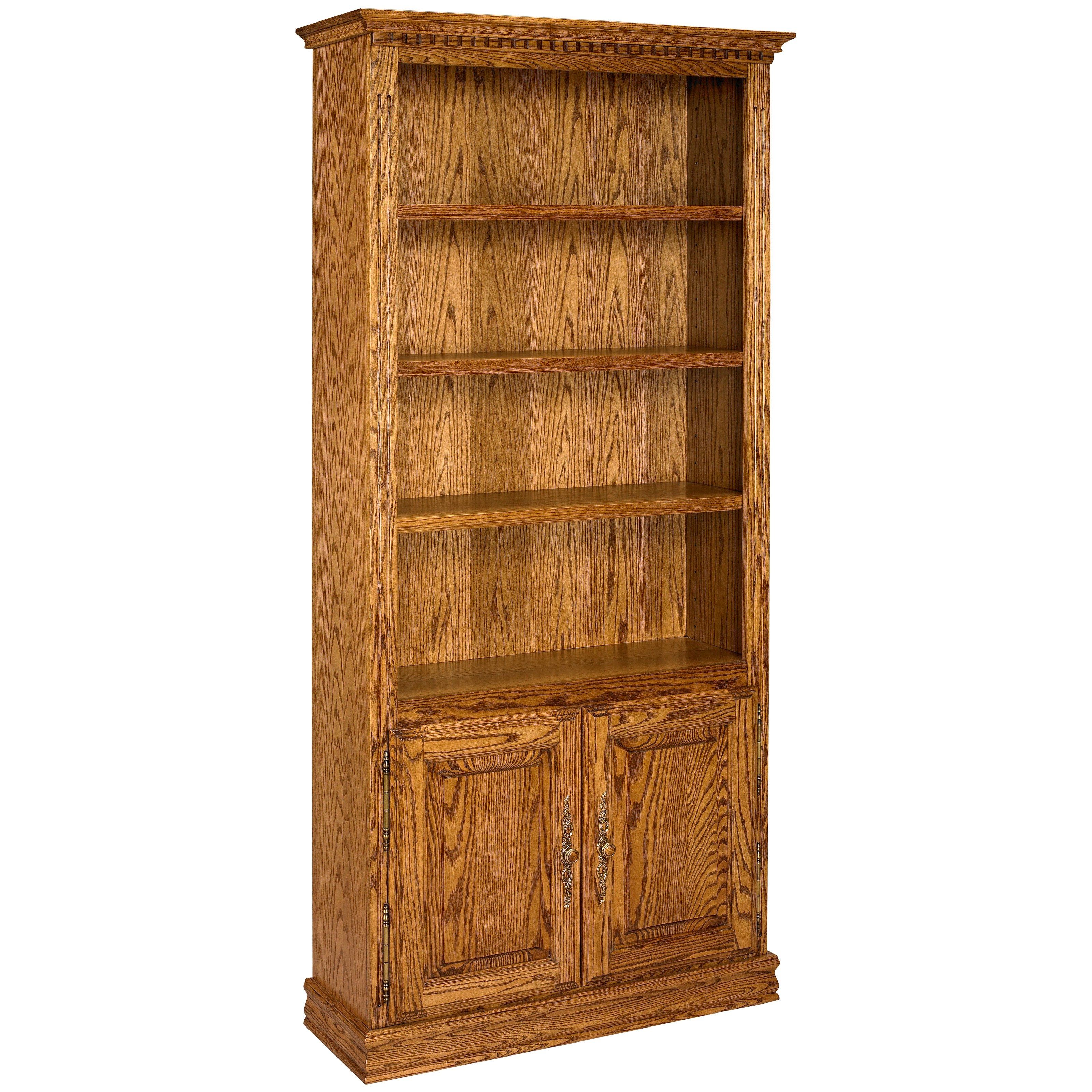 A E Solid Oak Americana Wood Bookcase Bookcases At Hayneedle With Solid Oak Bookcase (Photo 9 of 15)
