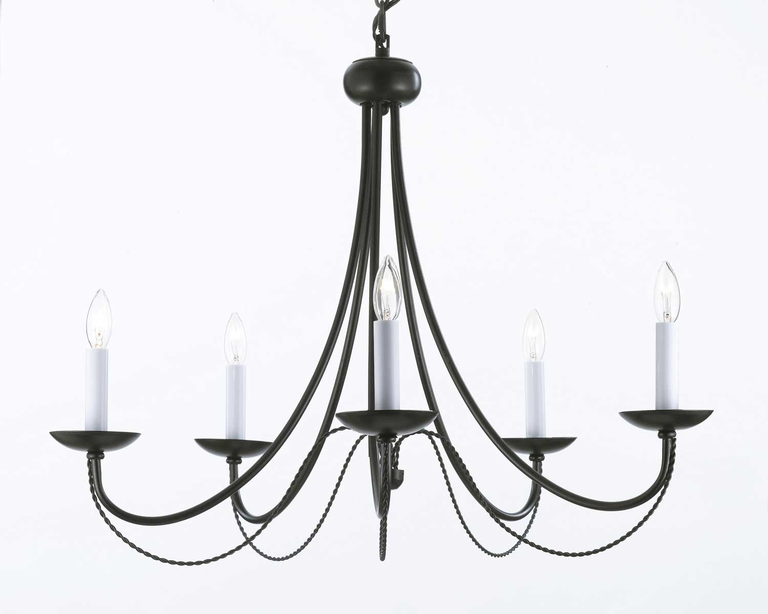 A7 4035 Gallery Wrought Without Crystal Wrought Iron Chandelier With Wrought Iron Chandeliers (Photo 1 of 12)