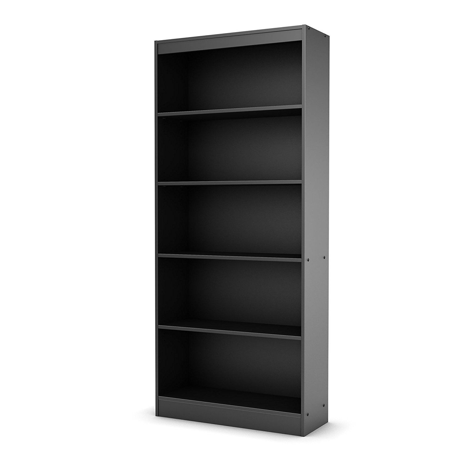 Amazon South Shore Axess Collection 5 Shelf Bookcase Black Pertaining To Off White Bookcase (Photo 9 of 15)
