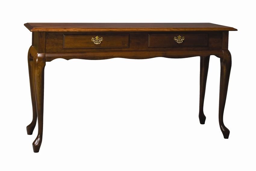 Amish Living Room Furniture Queen Anne Sofa Table Regarding Sofa Table Drawers (Photo 8 of 15)