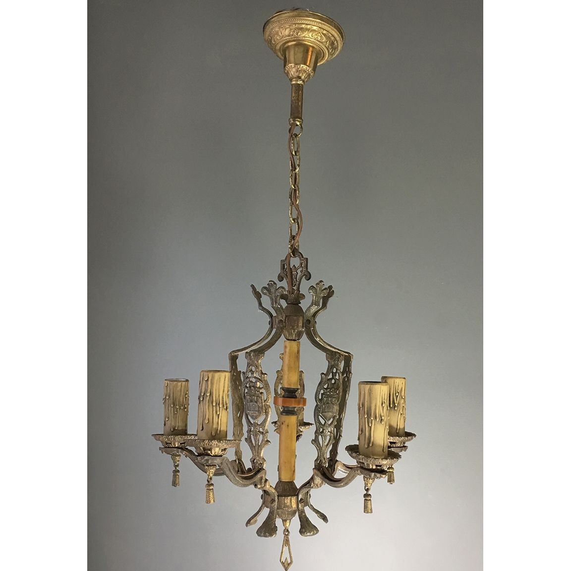 Antique Ceiling Fixtures With Regard To Cast Iron Antique Chandelier (Photo 12 of 12)