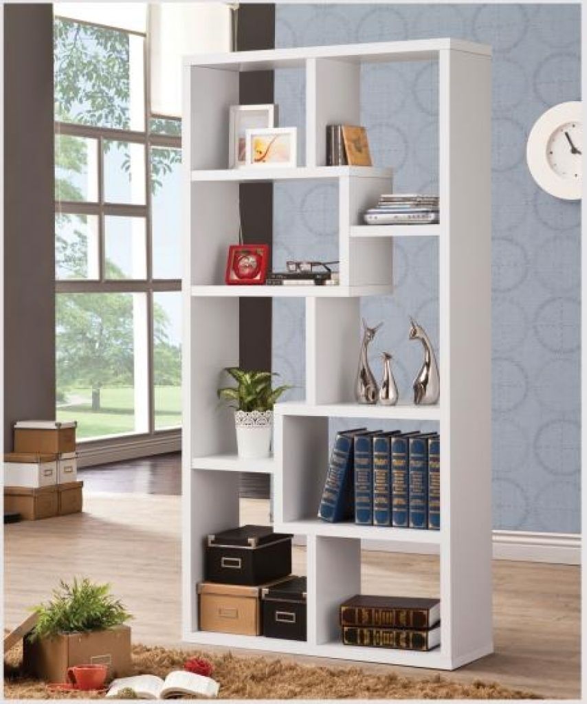 Asymmetrical Semi Backless Bookcase In Cappuccino Modern Backless Pertaining To Backless Bookshelf (View 15 of 15)