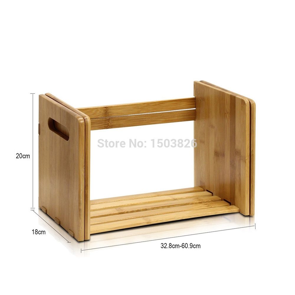 Badasa Bamboo Contraction Bookshelf Desktop Bookrack Bookcase Regarding Desktop Bookcase (View 1 of 15)