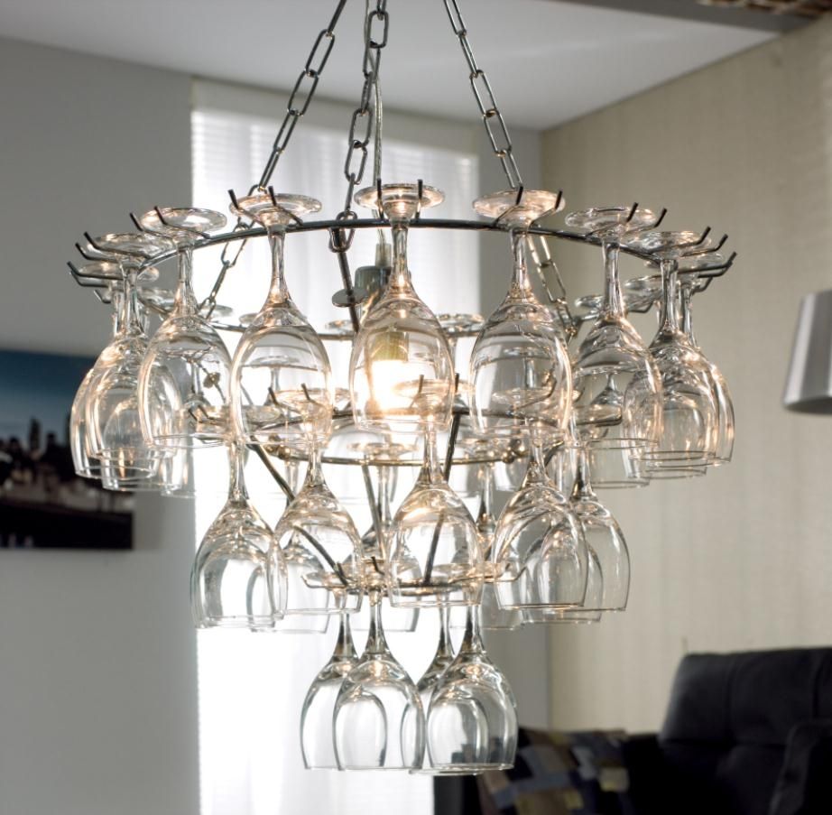 Beautiful Wine Glass Chandelier Inspiration Home Designs Inside Simple Glass Chandelier (Photo 5 of 12)