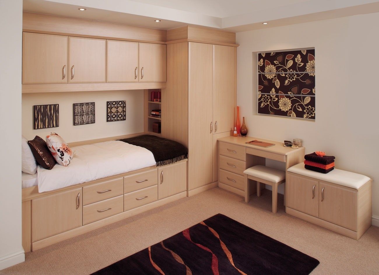 Bedroom Bespoke Built In Fitted Wardrobe Mirrored Dark Wood Regarding Bespoke Built In Furniture (View 5 of 15)
