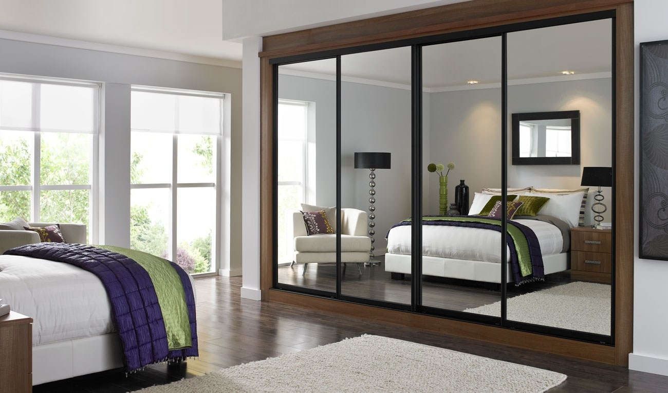 Bedroom Bespoke Built In Fitted Wardrobe Mirrored Dark Wood With Dark Wardrobes (View 11 of 15)