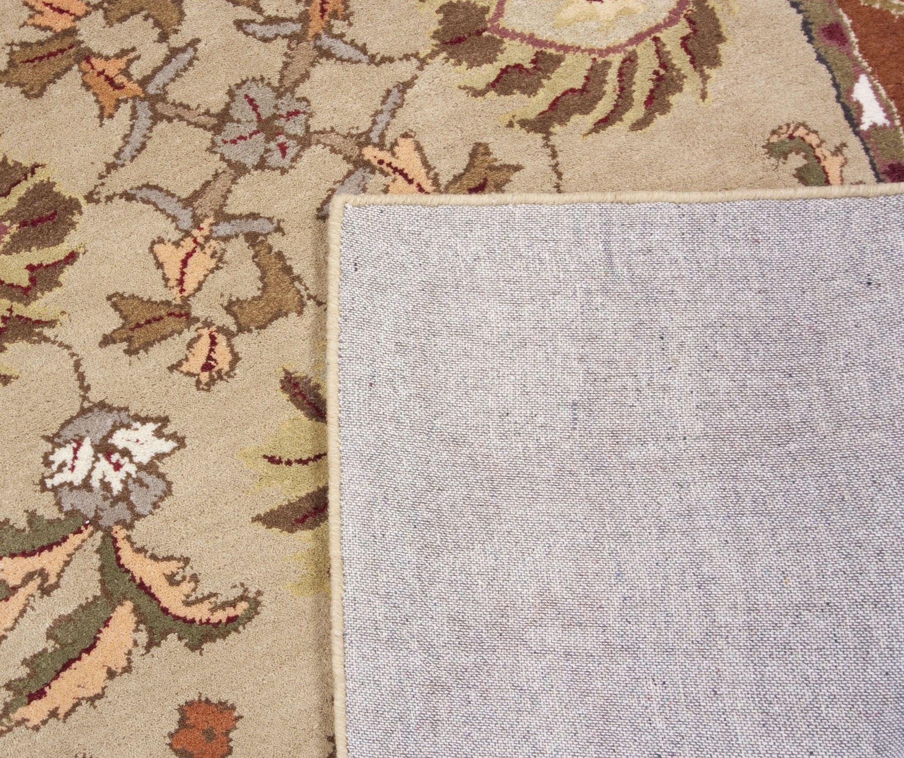 Beige Salmon Green Brown Hand Tufted Wool Area Rug Traditional For Green Wool Area Rugs (Photo 15 of 15)
