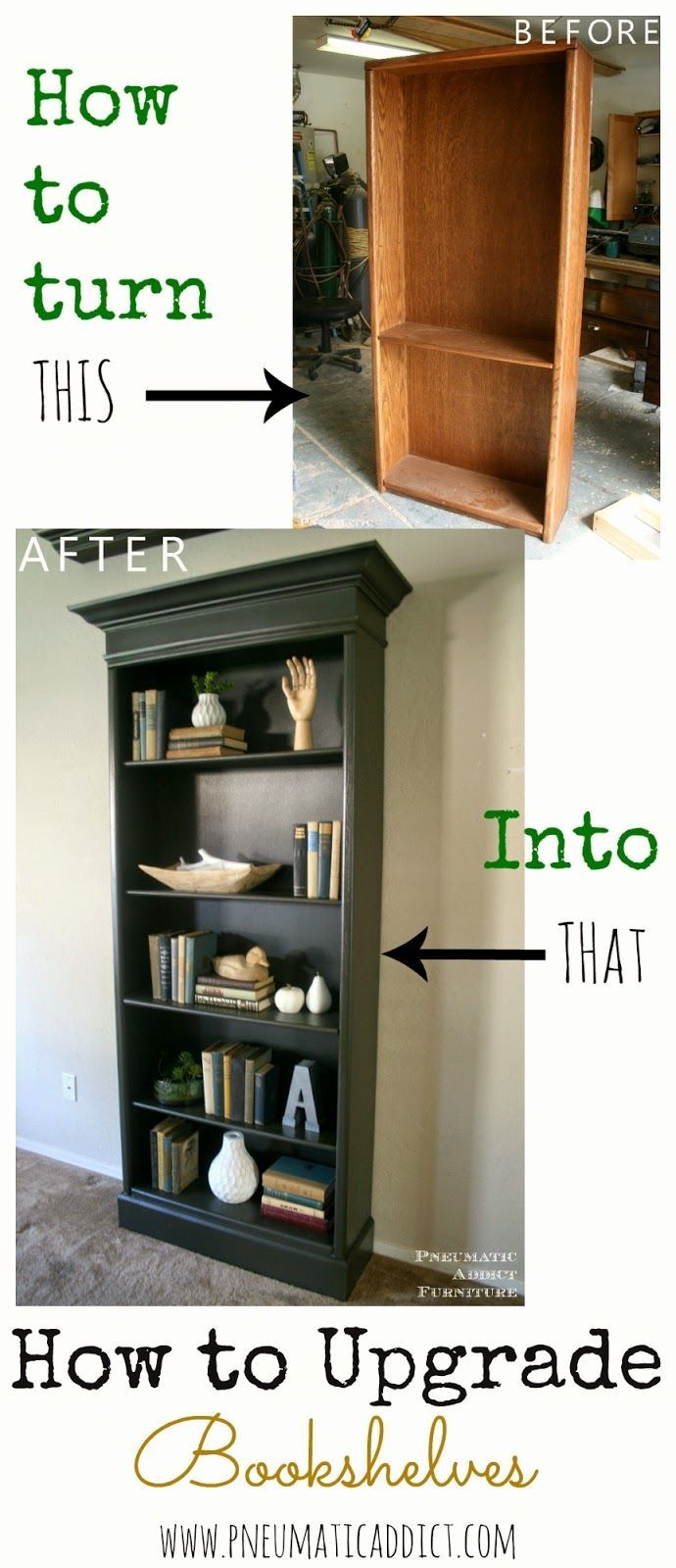 Best 25 Painted Bookshelves Ideas On Pinterest Regarding Painted Oak Bookcase (View 13 of 15)