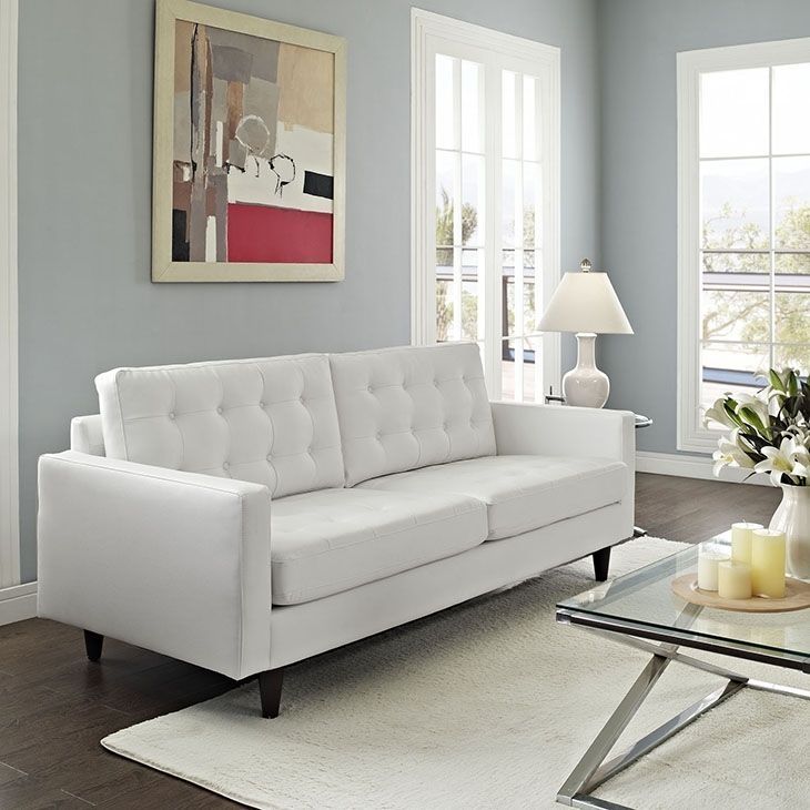 Featured Photo of 2024 Popular White Leather Sofas