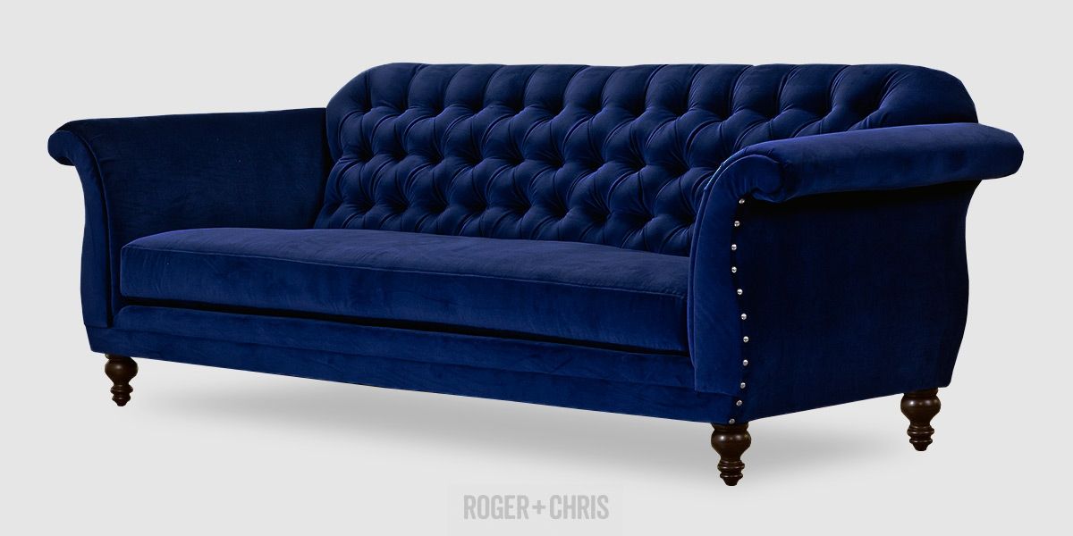 Best Blue Velvet Sofas Blog Roger Chris Regarding Blue Tufted Sofas (View 2 of 15)
