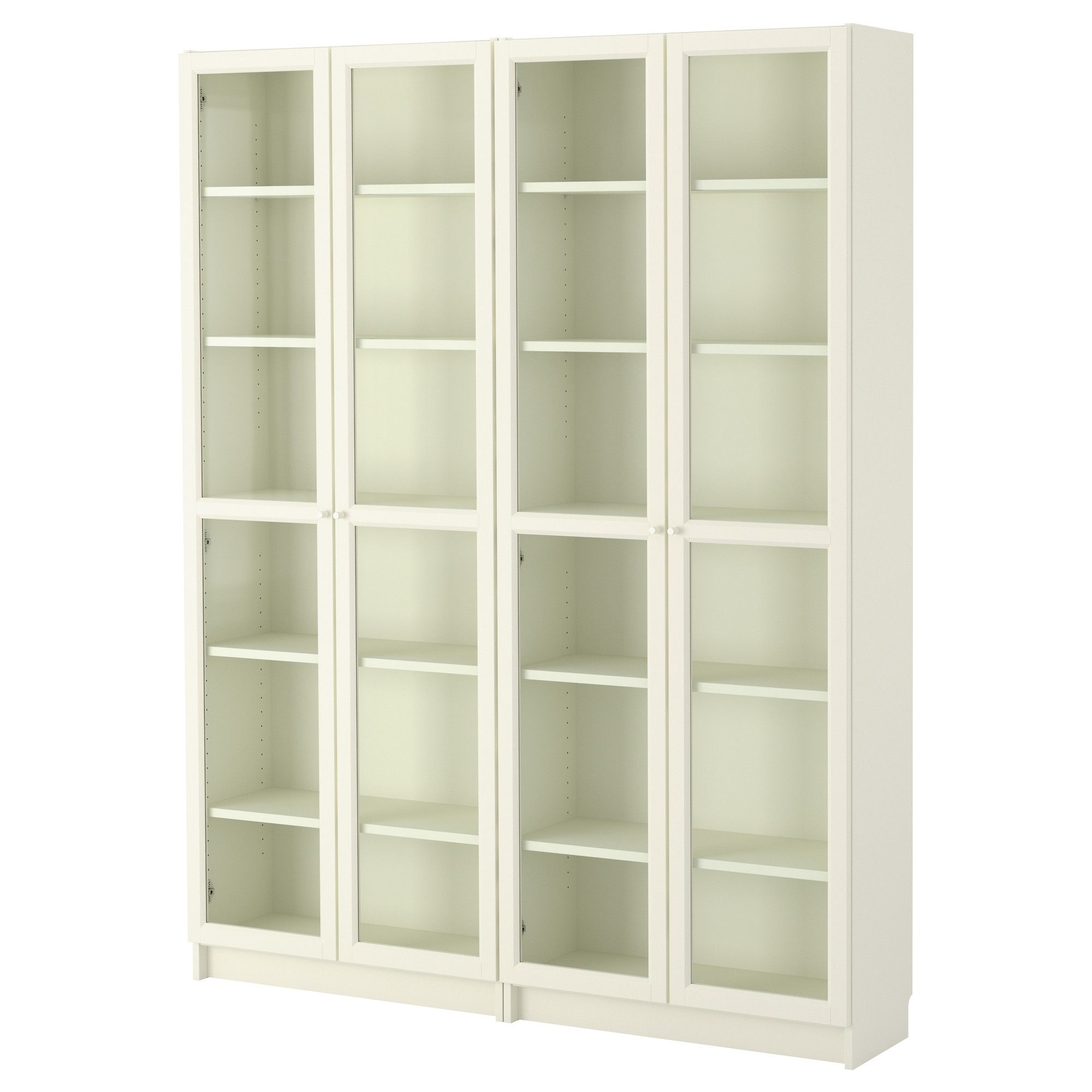 Billy Oxberg Bookcase Whiteglass 63×79 12×11 Ikea For White Bookcase With Cupboard (View 15 of 15)