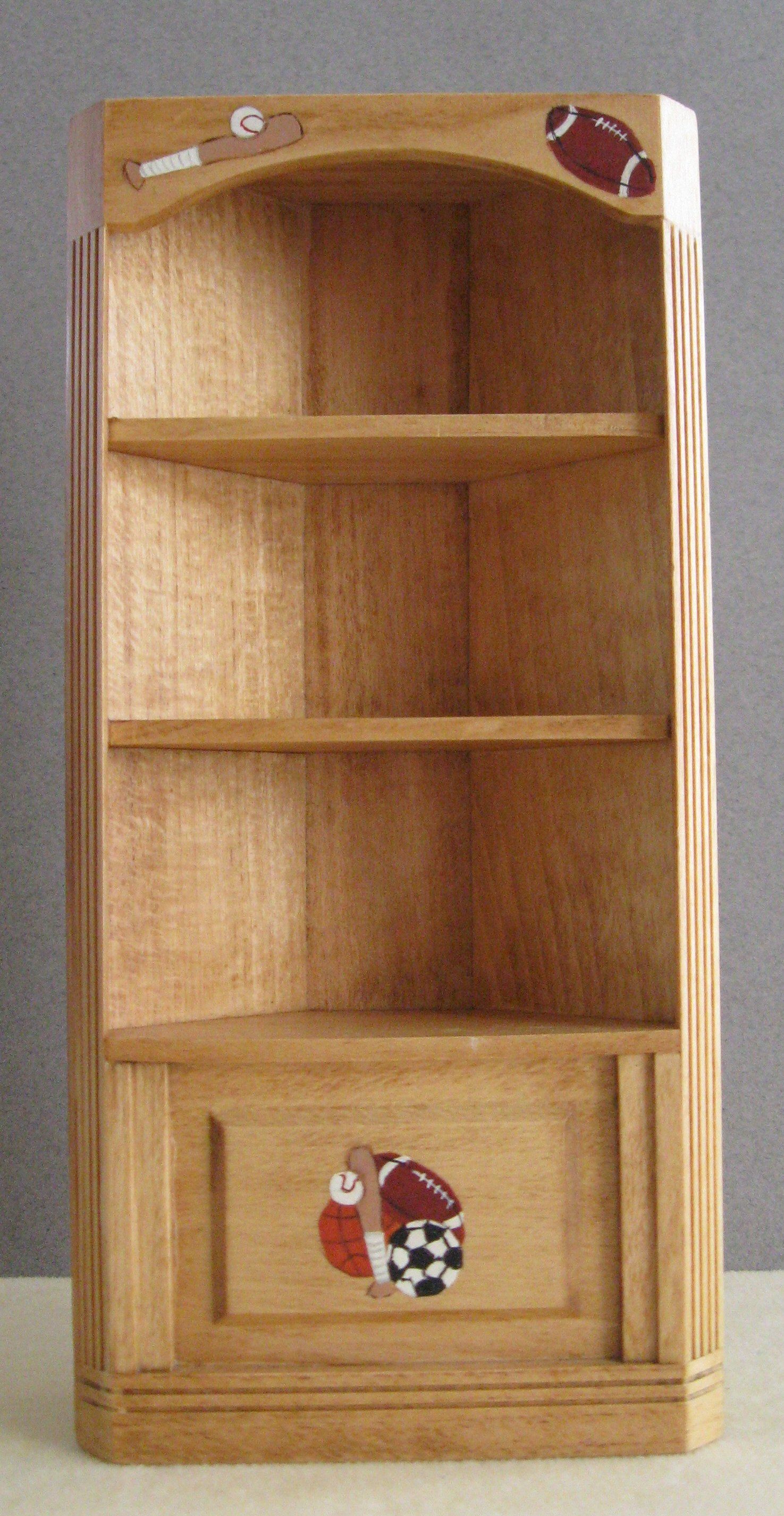 Bookcasecorner Handpainted On Oak 2600 Acd Miniatures Intended For Corner Oak Bookcase (View 4 of 15)