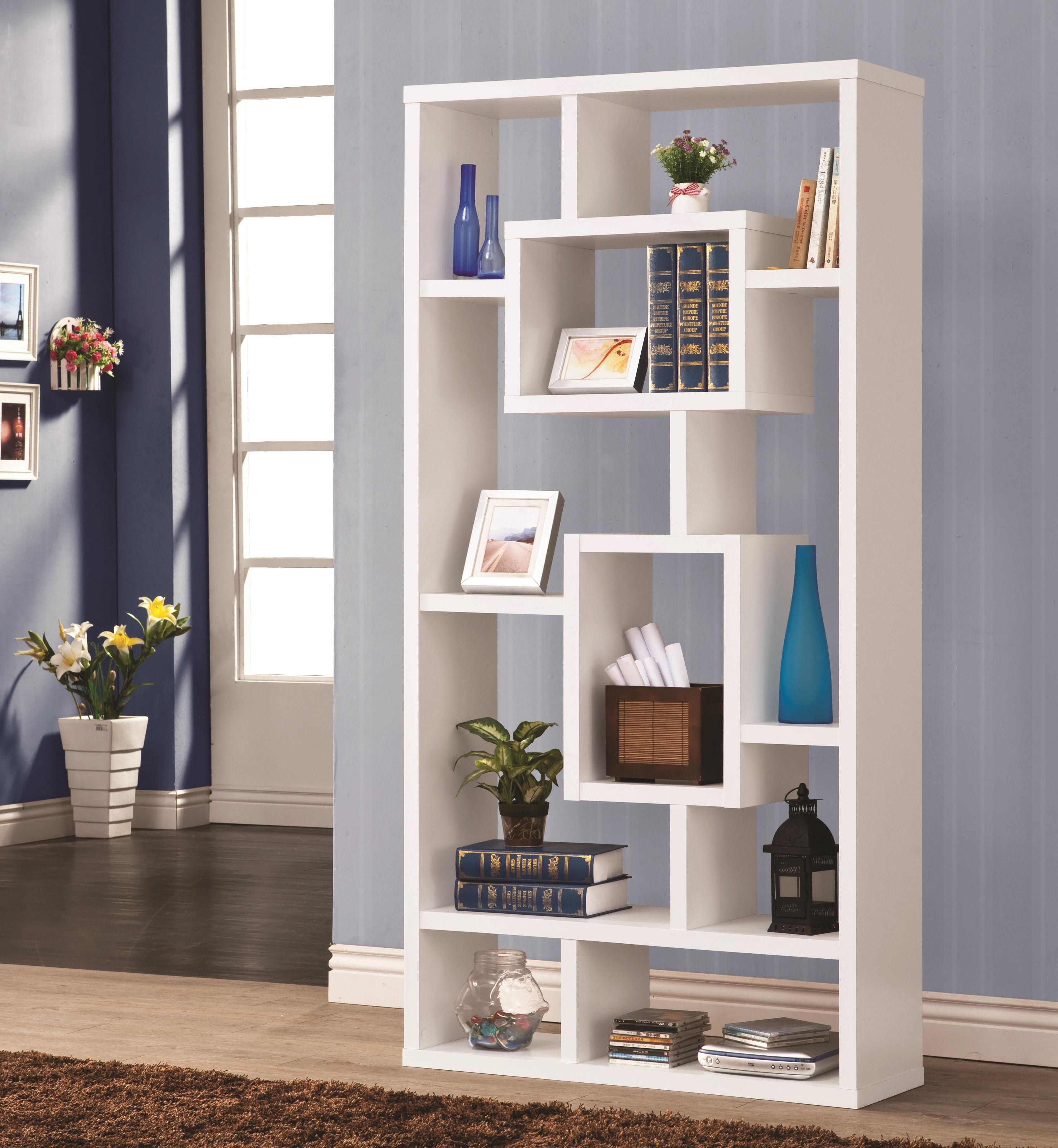 Bookcases Cappuccino Bookshelf With Rectangular Shelves Accents For Bookcases (View 10 of 15)
