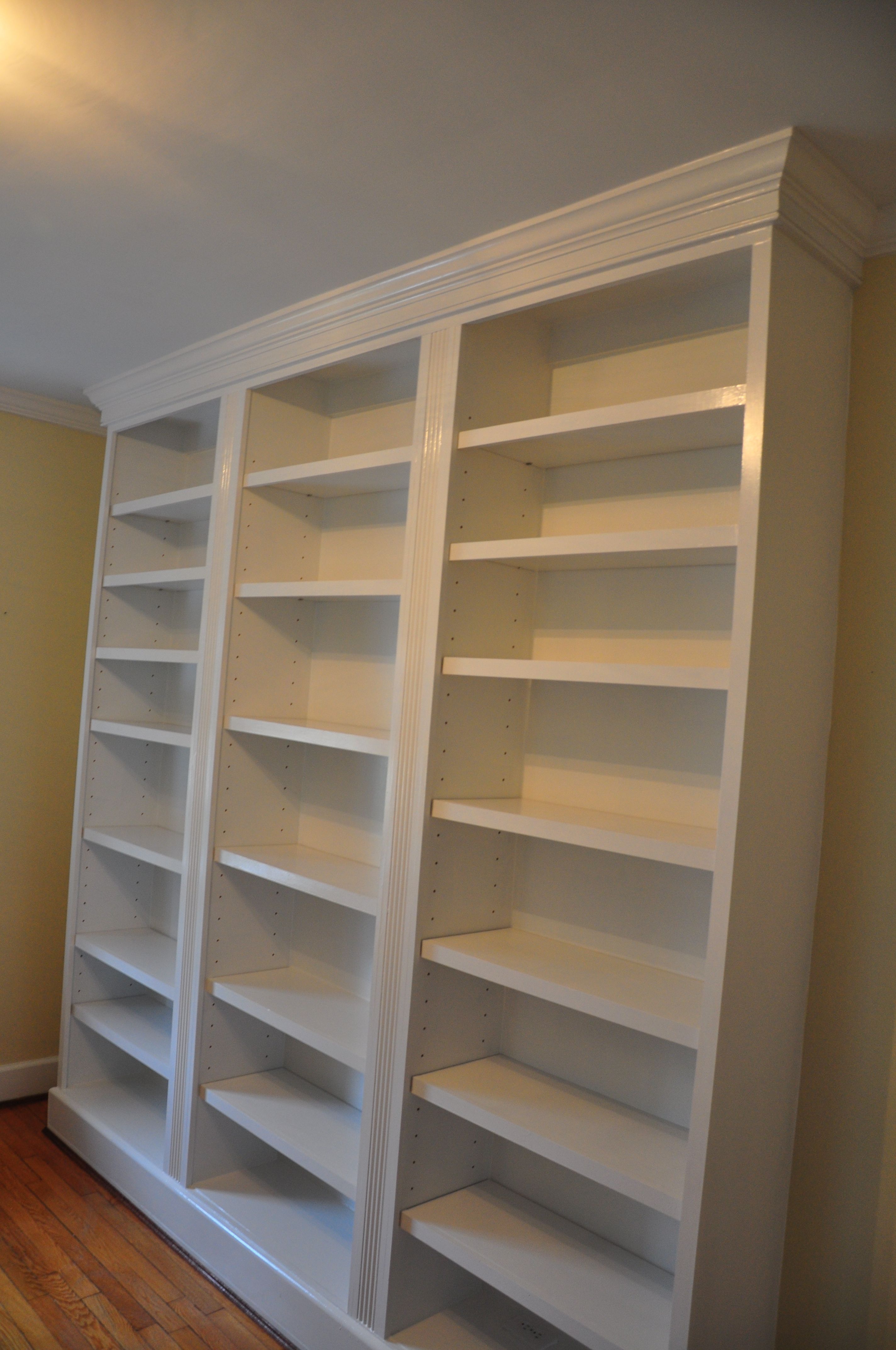 Minimalist Building A Built In Bookcase for Large Space