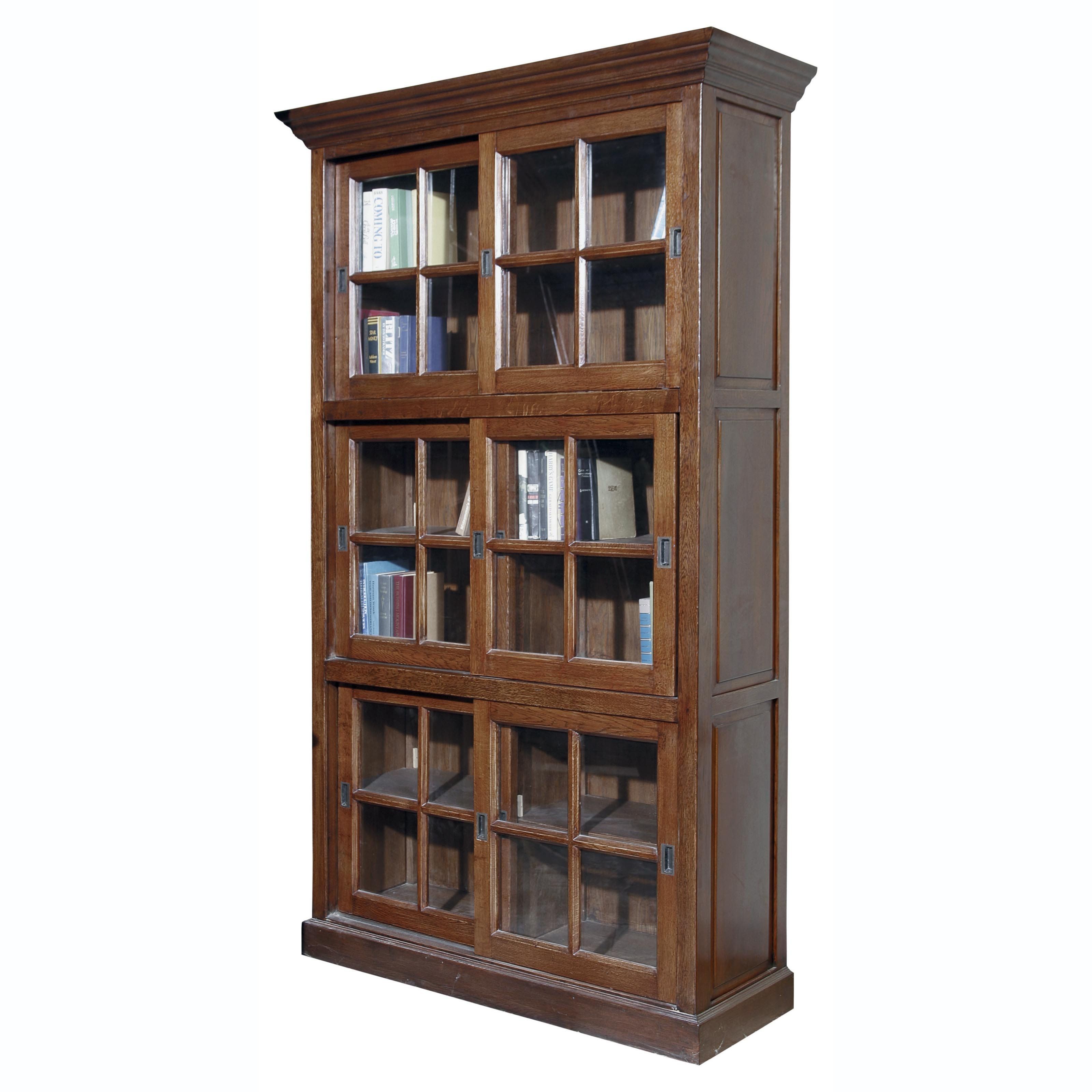 Bookshelf With Doors Armoire With Open Shelves And Magnetic Doors Regarding Large Solid Wood Bookcase (Photo 12 of 15)