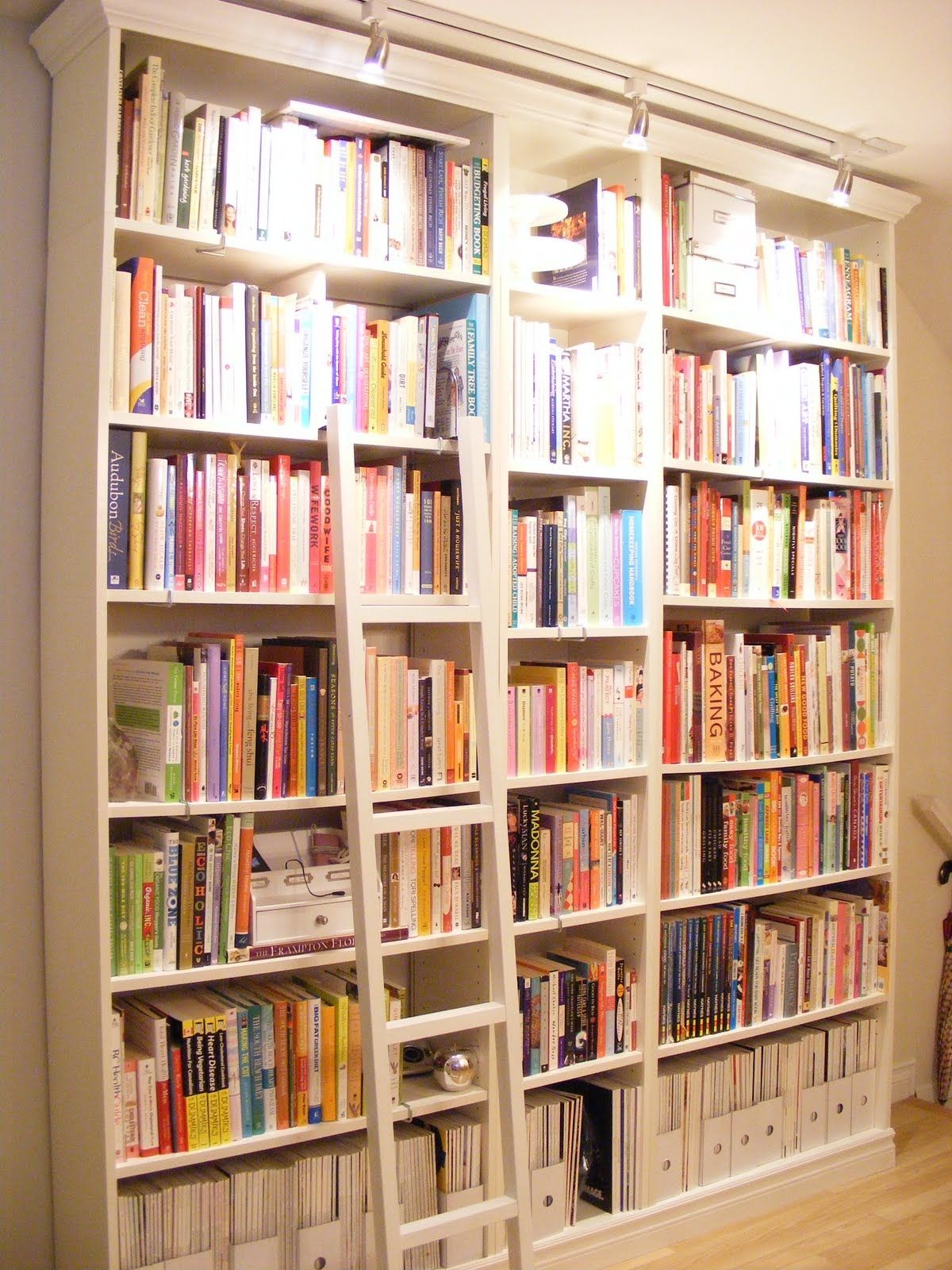 Bookshelves With Ladder Idi Design In Library Wall Bookshelves (Photo 7 of 15)