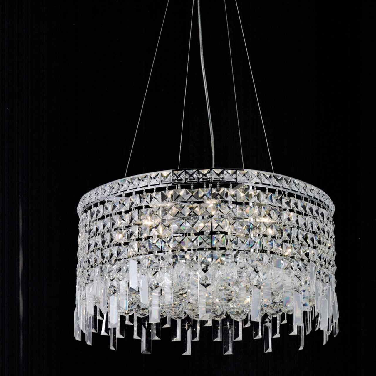 Brizzo Lighting Stores 16 Bossolo Transitional Crystal Round Throughout Crystal And Chrome Chandeliers (View 10 of 12)