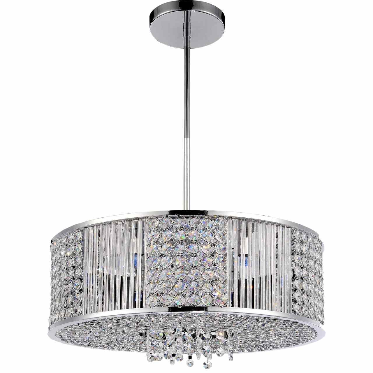 Brizzo Lighting Stores 16 Cristallo Modern Crystal Round Pendant Pertaining To Modern Chrome Chandelier (Photo 2 of 12)