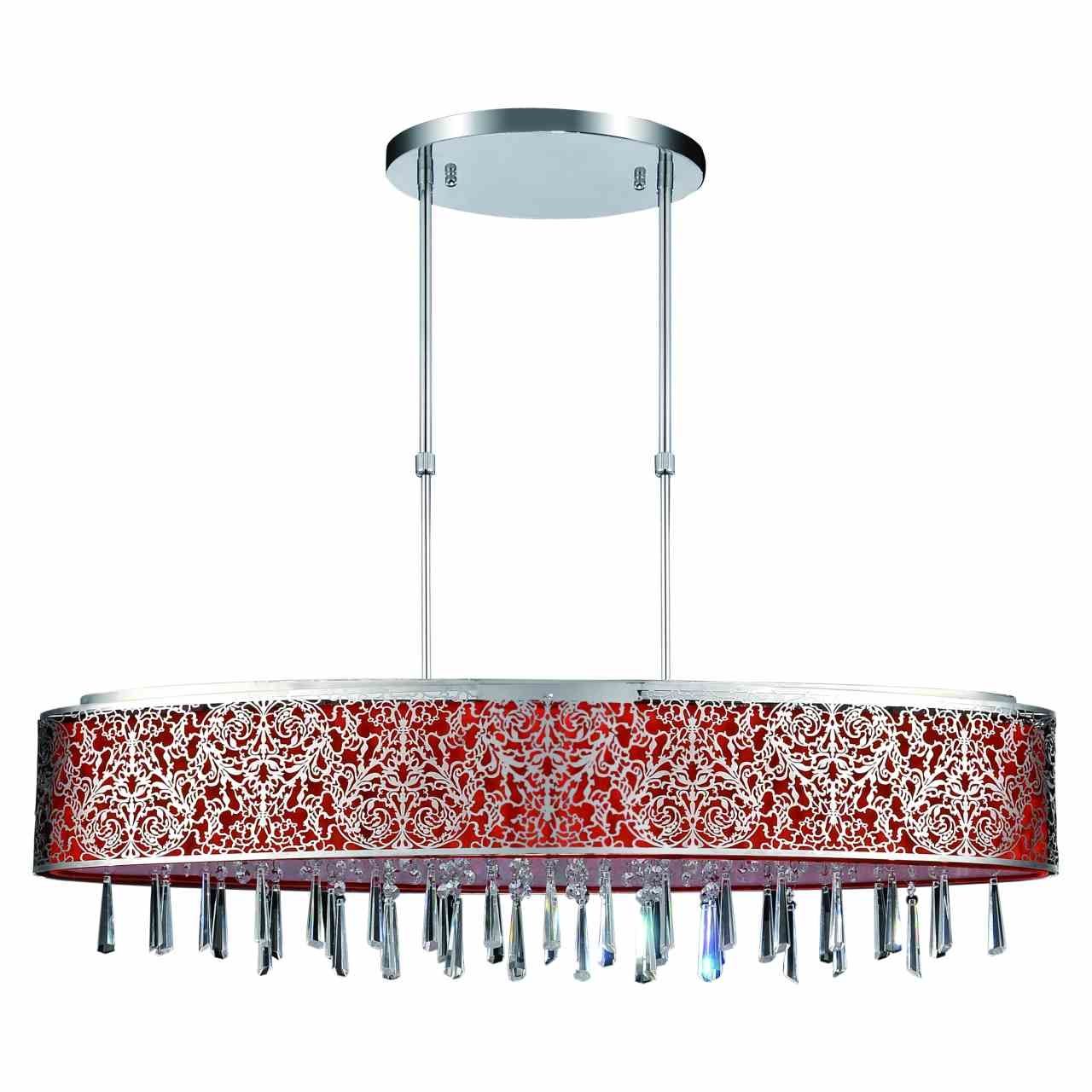 Brizzo Lighting Stores 38 Drago Modern Crystal Oval Linear Intended For Modern Red Chandelier (View 12 of 12)