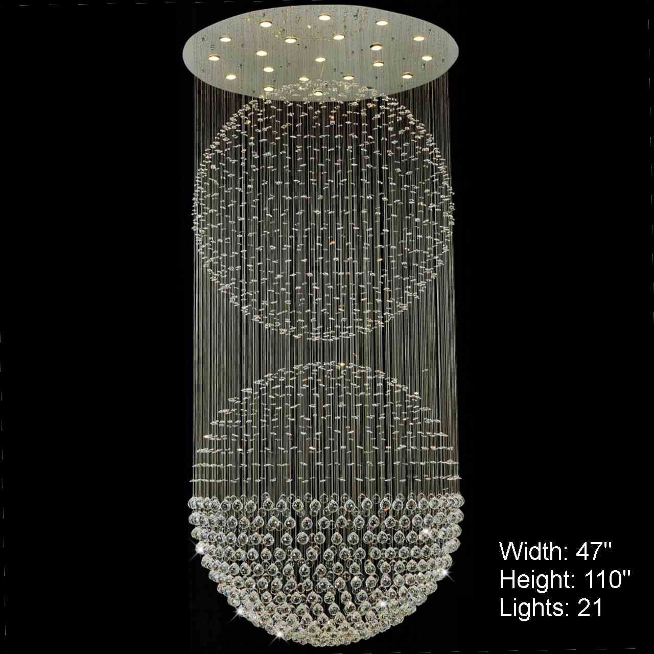 Brizzo Lighting Stores Double Sphere Modern Foyer Crystal Regarding Chandelier Mirror (View 6 of 12)