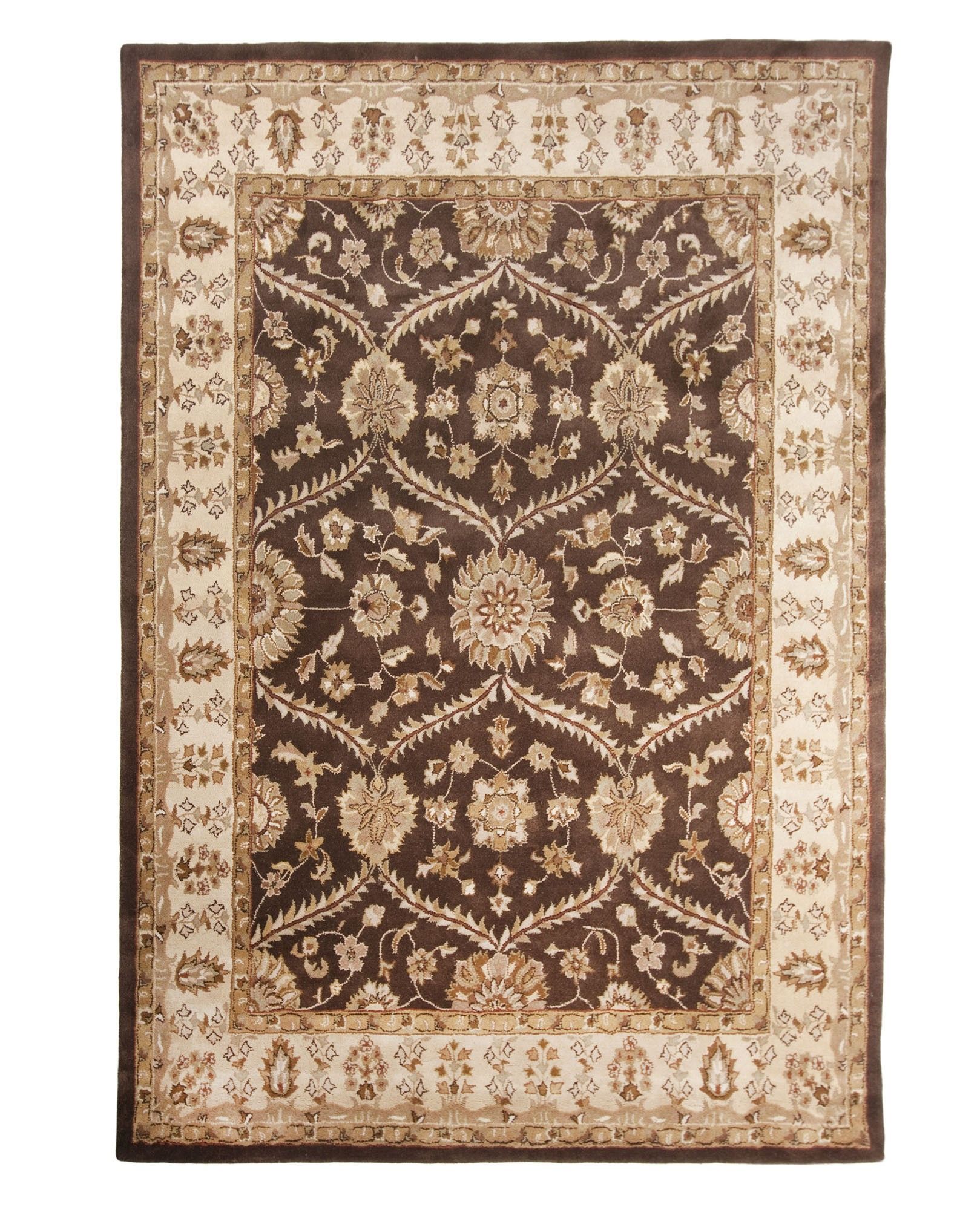 Brown Handmade Traditional Wool Area Rug Carpet Inside Traditional Wool Area Rugs (View 3 of 15)