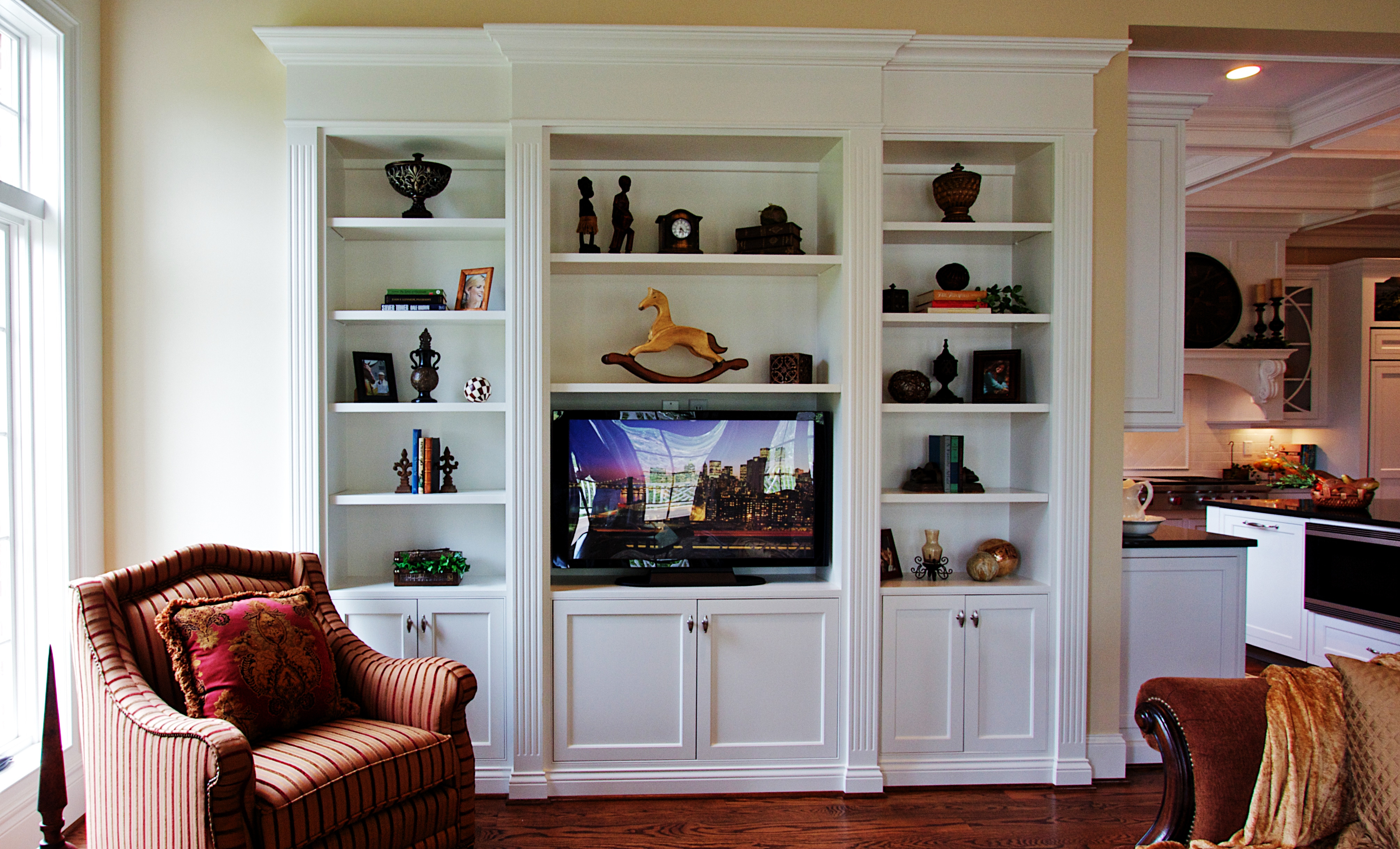 15 Photos Built In Tv Bookcase   Built In Bookshelves Woodworking Traditional Built In Bookcase Within Built In Tv Bookcase 