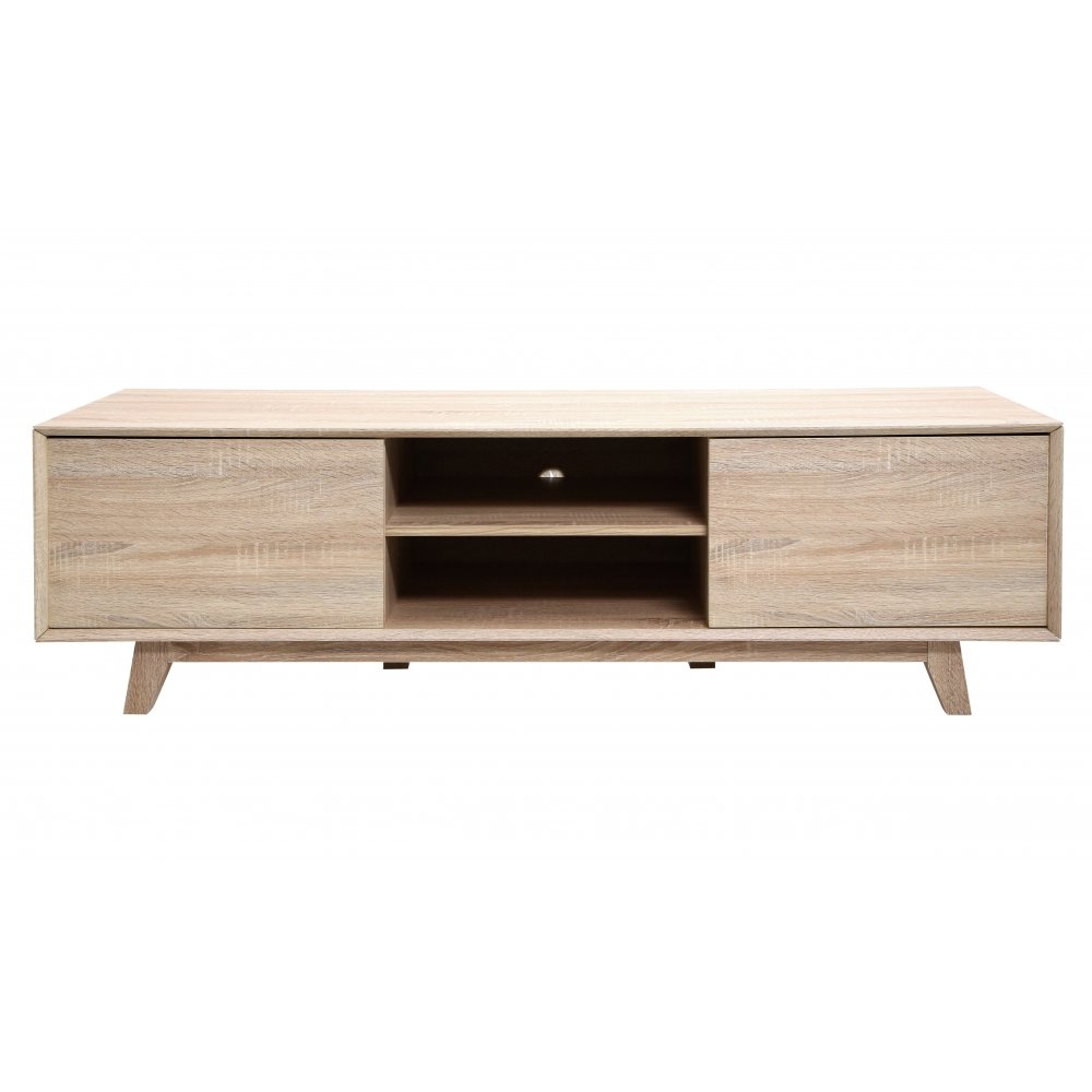 Buy Light Oak Veneer Low Media Unit From Fusion Living For Low Media Unit (Photo 1 of 15)