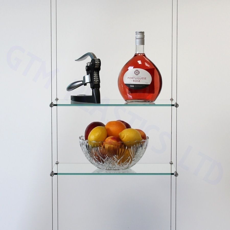 Cable Suspended Hanging Shelving Photo Gallery Regarding Glass Suspended Shelves (Photo 8 of 15)