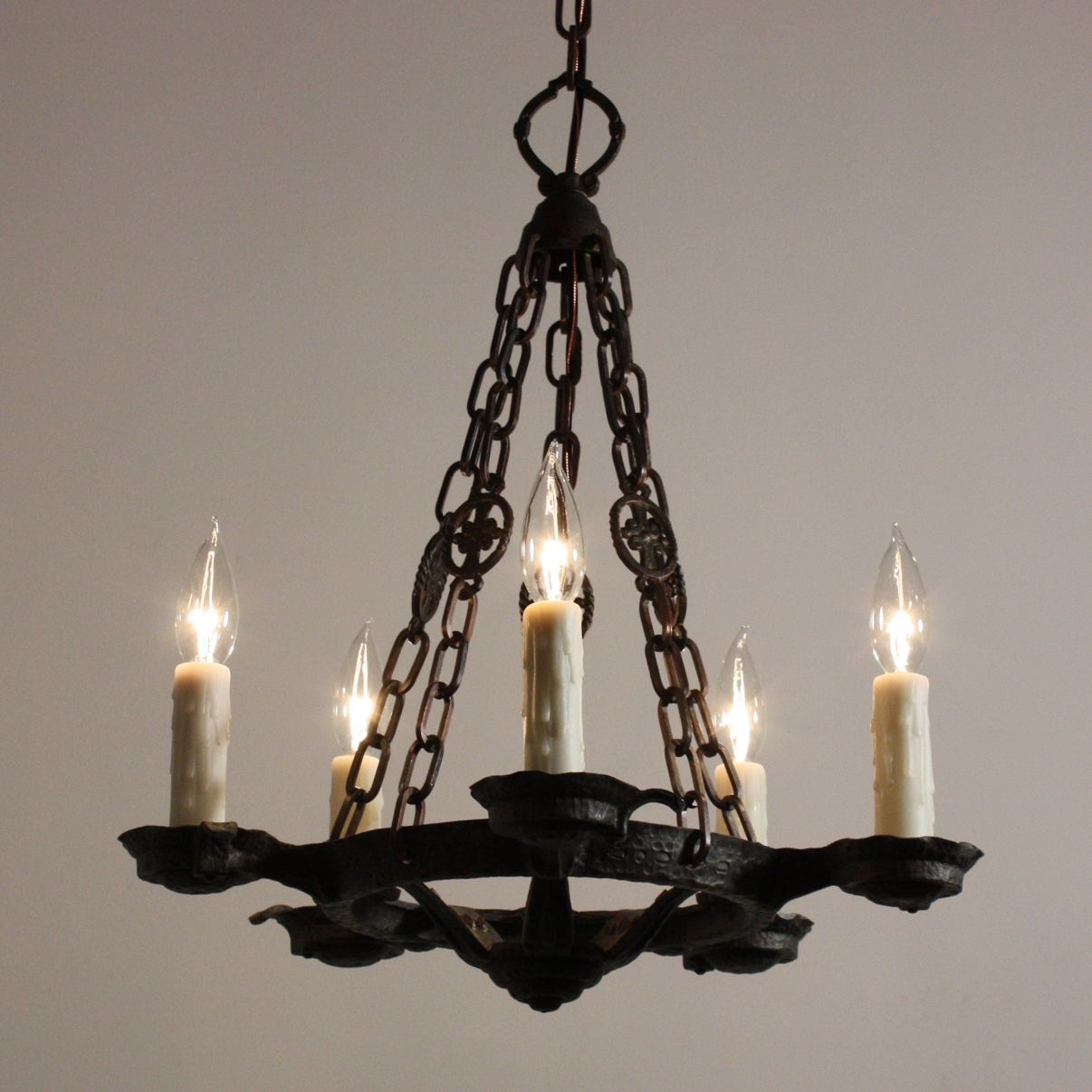 Chandelier Astonishing Cast Iron Chandelier Wrought Iron Crystal Pertaining To Cast Iron Antique Chandelier (Photo 3 of 12)
