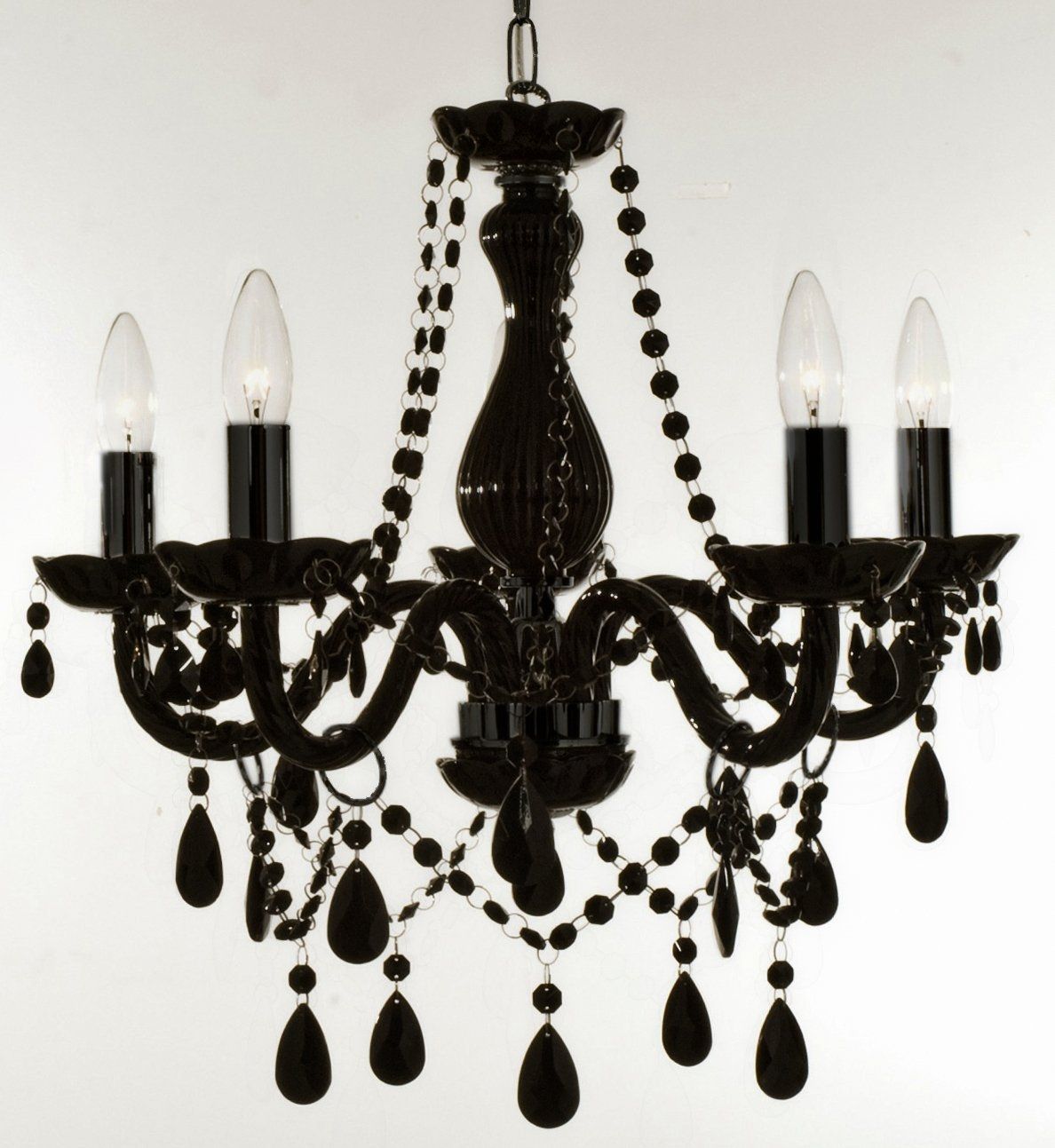 Chandelier Glamorous Black And Crystal Chandeliers Wrought Iron Regarding Black Chandelier (View 6 of 12)