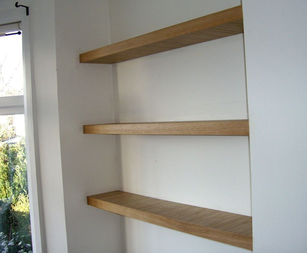 Chunky Bookcase Oak Floating Shelves Oak Wood Wall Shelf In Oak Shelves (Photo 9 of 15)
