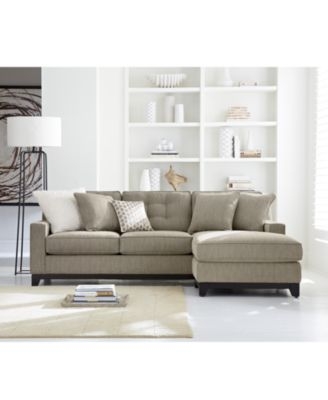 Clarke Fabric 2 Piece Sectional Sofa With Chaise Created For Intended For Small 2 Piece Sectional Sofas (View 8 of 15)