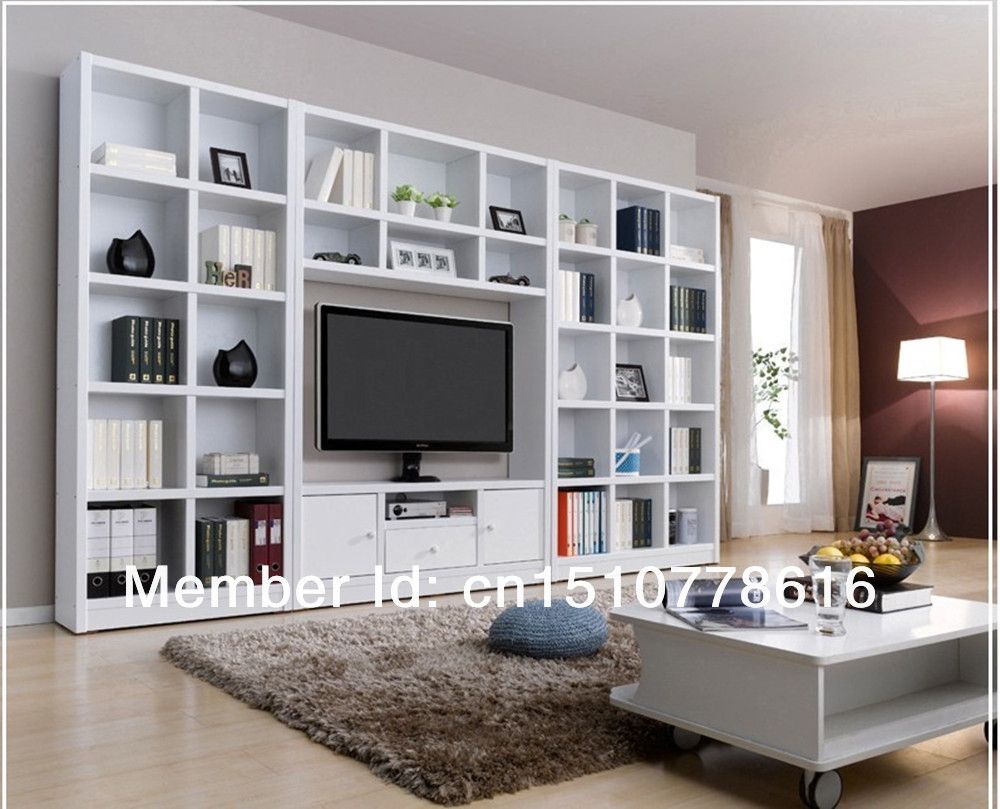 Combination Bookcase Tv Cabinet Brief Bookshelf Tv Cabinet Wine Regarding Tv Book Shelf (Photo 2 of 15)