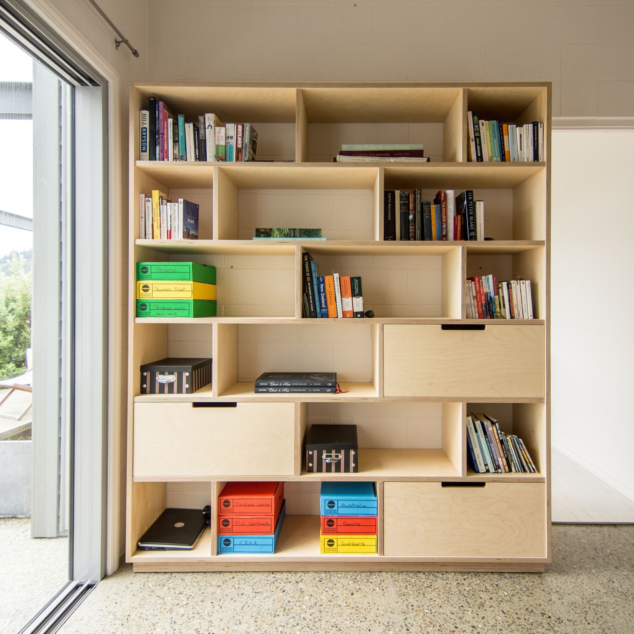 Combination Of Bookshelf And Office Storage Made From Birch With Regard To Bookshelf Drawer Combination (Photo 10 of 15)