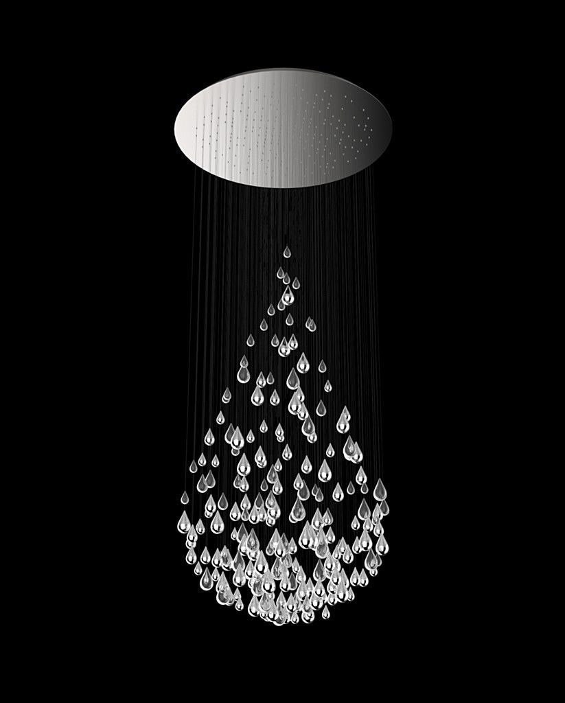 Contemporary Chandelier Blown Glass Stainless Steel Led With Regard To Glass Droplet Chandelier (Photo 1 of 12)