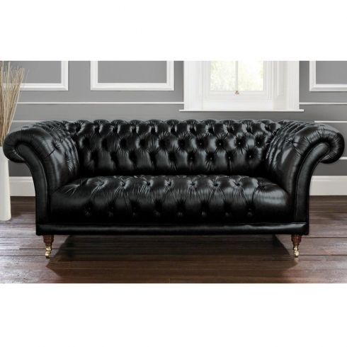 Contemporary Sprung Uk Black Chesterfield Sofa 2 Or 3 Seater With Regard To Chesterfield Black Sofas (View 10 of 15)