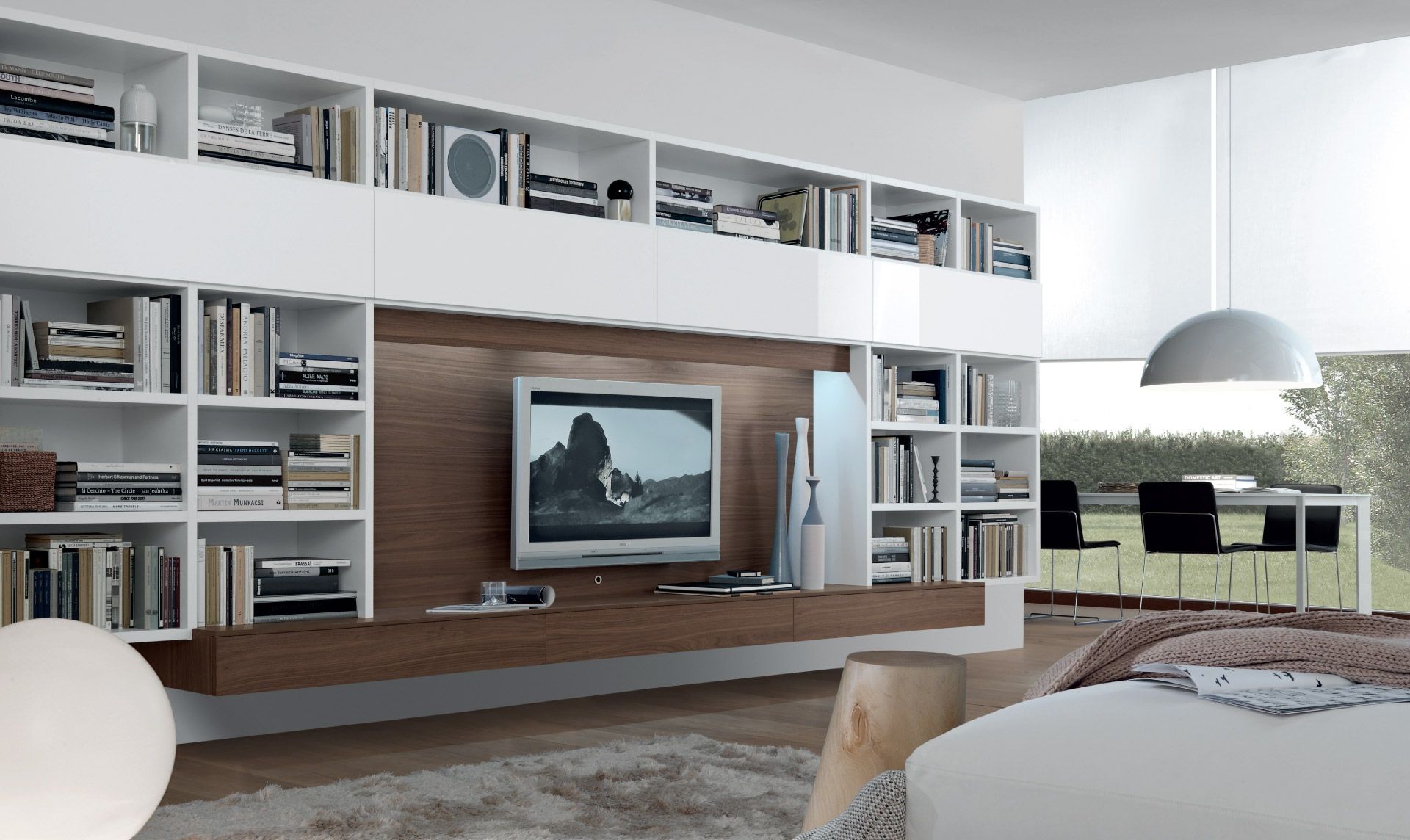 Contemporary Tv Wall Unit Open System Jesse With Tv And Bookcase Units (View 3 of 15)