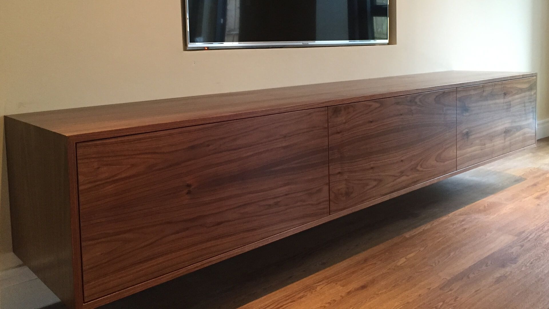Contemporary Walnut Wall Tv Unit This Floating Tv Unit Is Within Handmade Tv Unit (Photo 1 of 15)