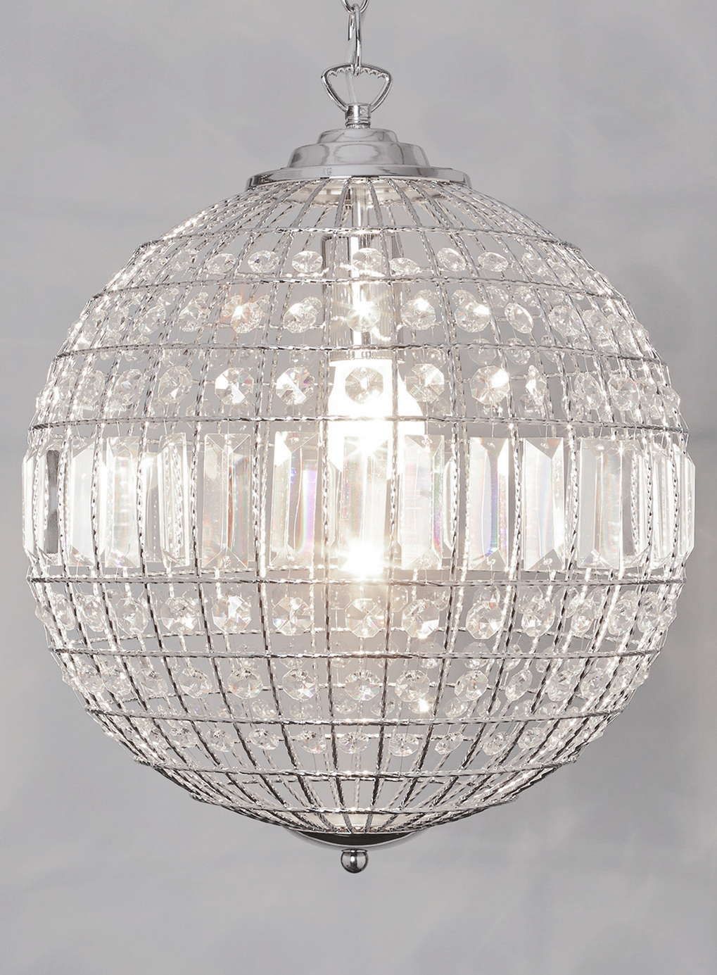 Crystal Globe Pendant Light Roselawnlutheran In Crystal Globe Chandelier (Photo 10 of 12)