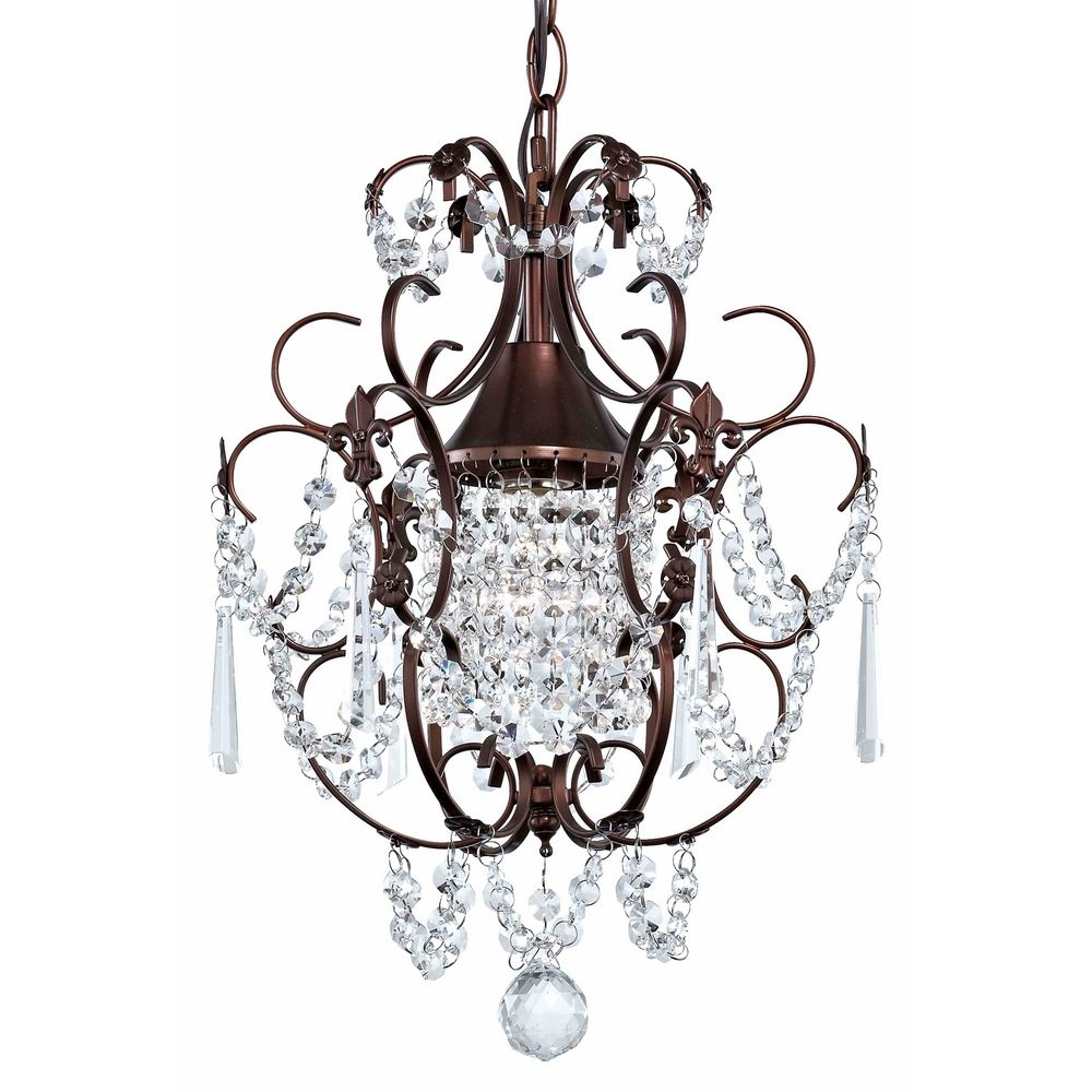 Crystal Mini Chandelier Pendant Light In Bronze Finish 2233 220 In Bronze And Crystal Chandeliers (Photo 1 of 12)