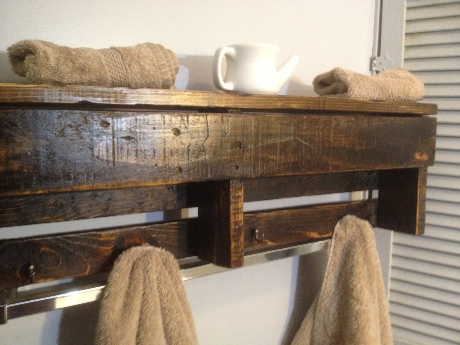 Custom Handmade Reclaimed Pallet Wood Shelf Entry Organizer Intended For Handmade Wooden Shelves (Photo 6 of 15)
