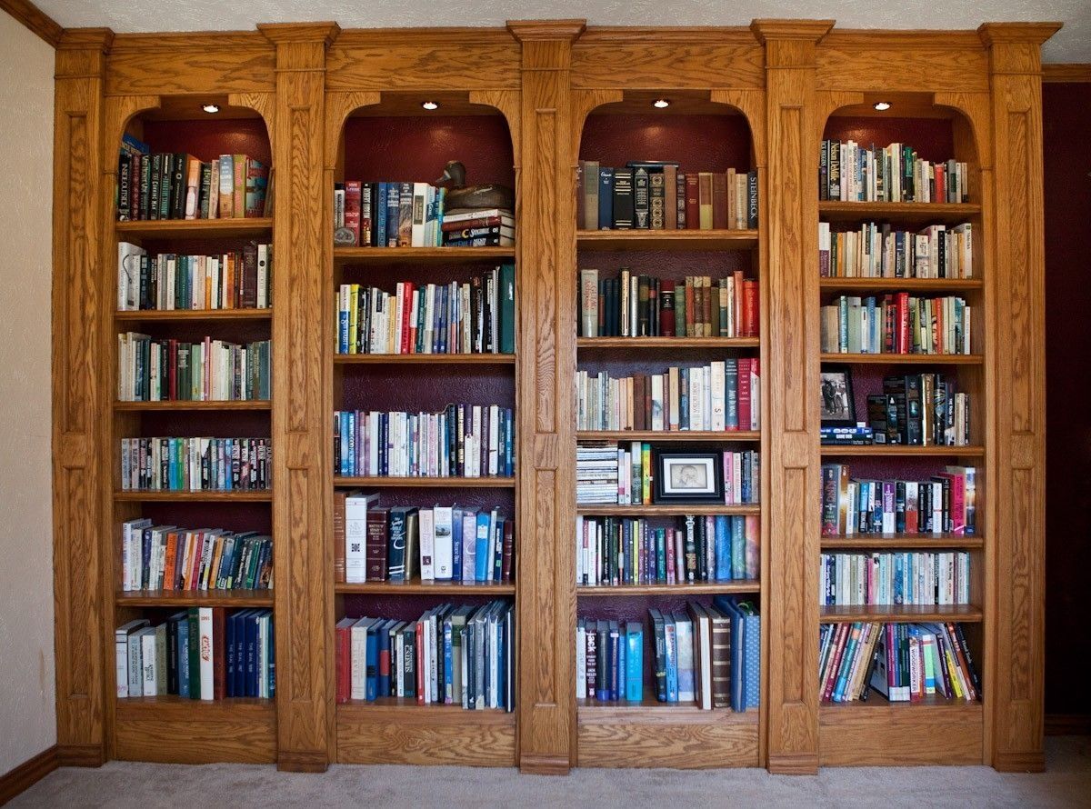 Custom Made Built In Oak Bookshelves Game Room Pinterest Regarding Made Bookcase (View 15 of 15)