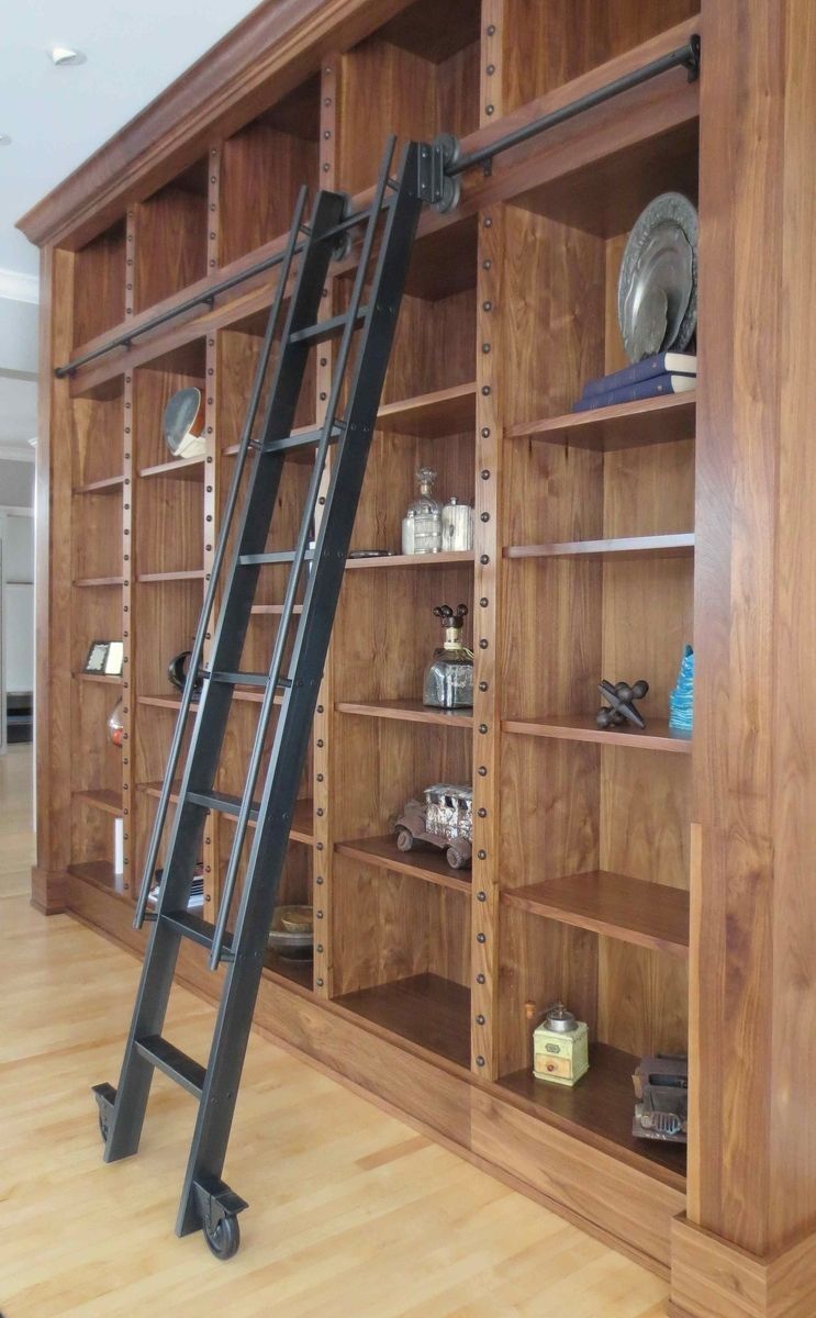 Custom Steel Rolling Library Ladder Andrew Stansell Design Inside Library Ladder (View 1 of 15)