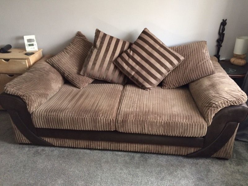Dfs Destiny Large 4 Seater Sofa Brown Corduroy Excellent Condition Throughout Large 4 Seater Sofas (View 11 of 15)