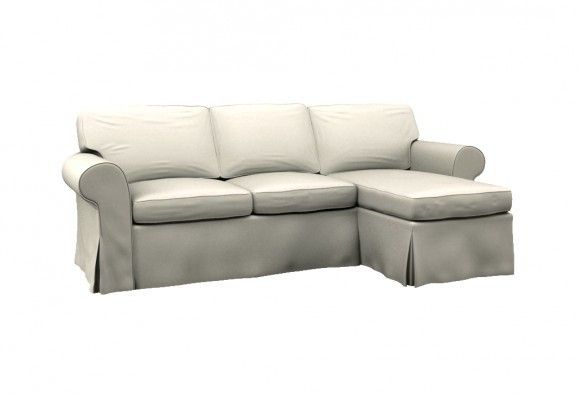 Ektorp Two Seat Sofa W Chaise Lounge Right Cover Event White For Sofas With Chaise Longue (Photo 11 of 15)