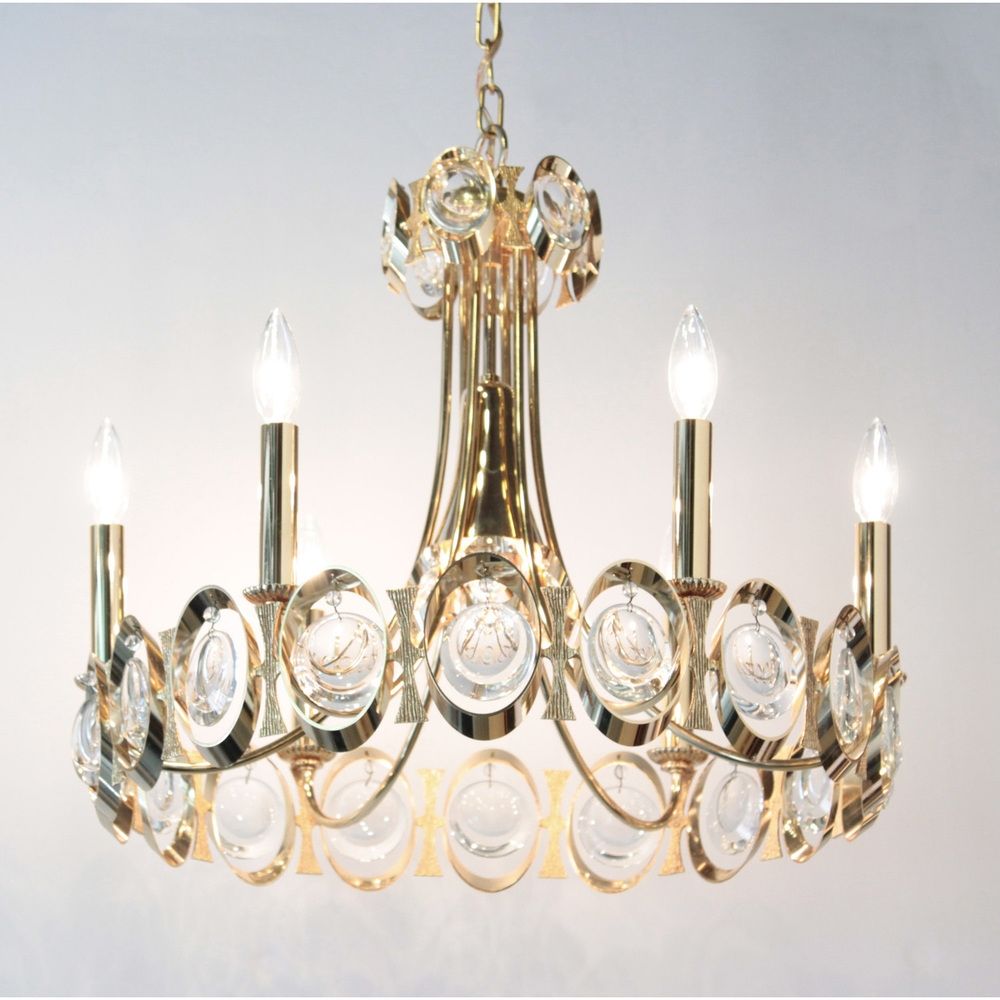 Elegant Brass And Crystal Chandelier Palwa Lobel Modern Nyc Intended For Brass And Crystal Chandeliers (Photo 8 of 12)