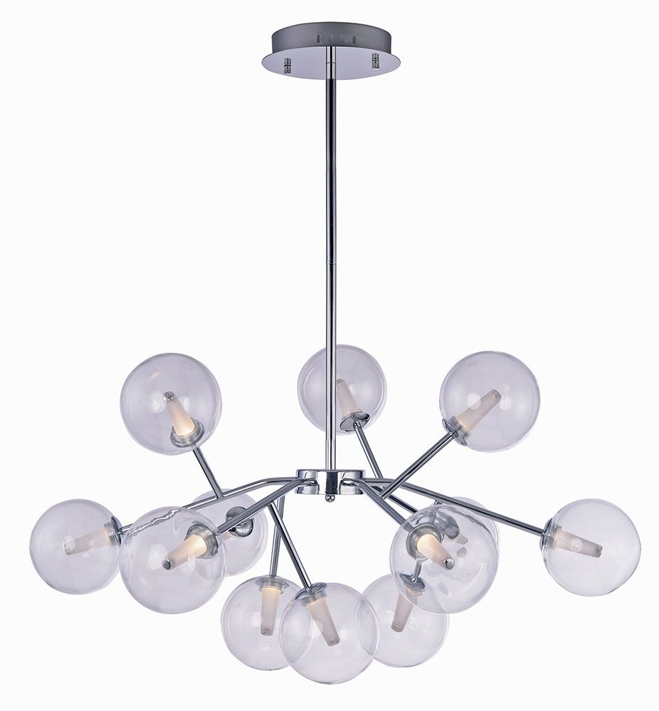 Et2 E24284 24pc Satellite Modern Polished Chrome Led Chandelier With Regard To Modern Chrome Chandelier (Photo 1 of 12)