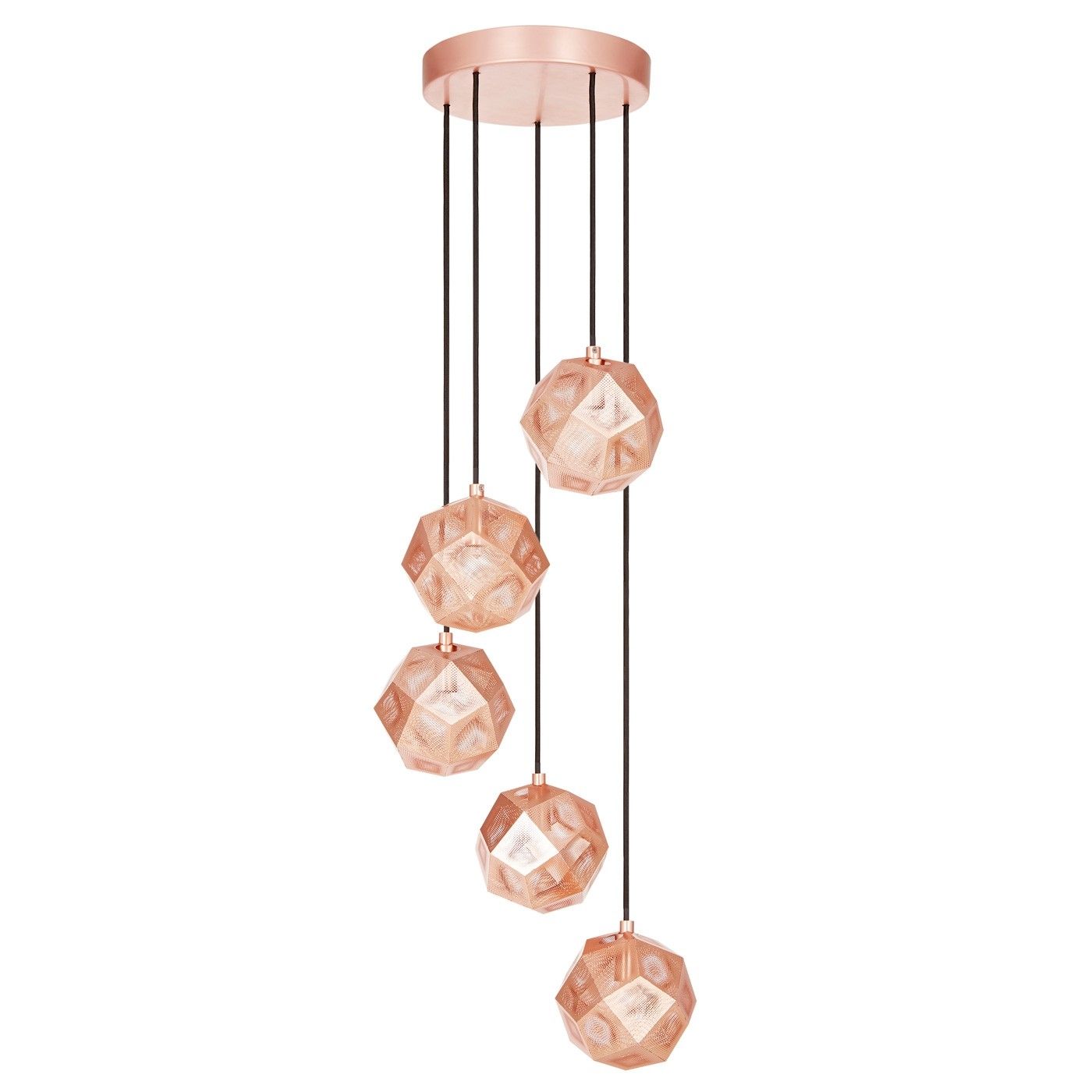 Etch Mini Chandelier Copper Ceiling Lights Lighting Throughout Copper Chandelier (Photo 1 of 12)