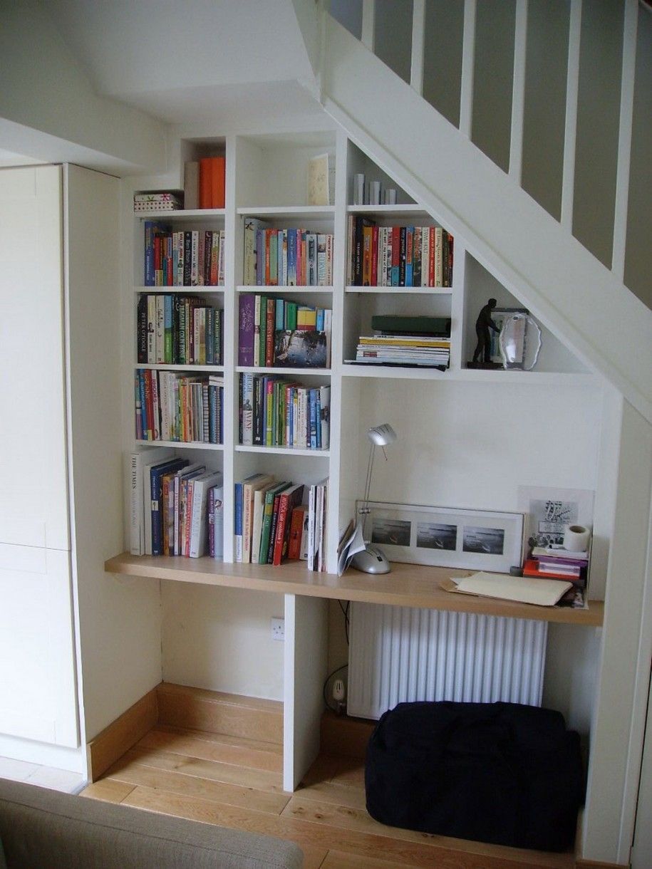 Fabulous White Under Stair Storage Design Idea With White Book Regarding Study Shelving Ideas (View 7 of 15)